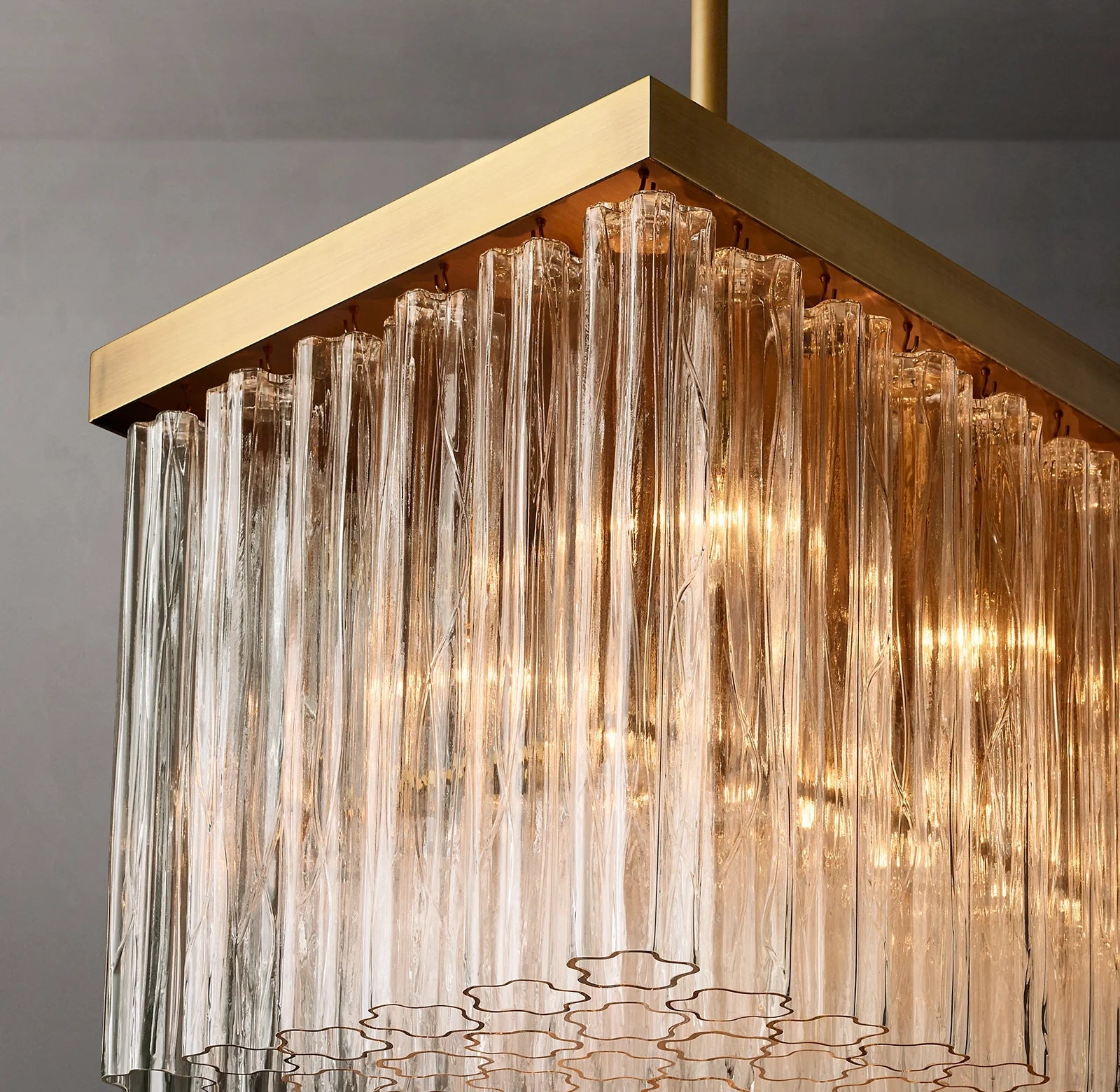 Tronchi Glass Rectangular Chandelier - Cielo