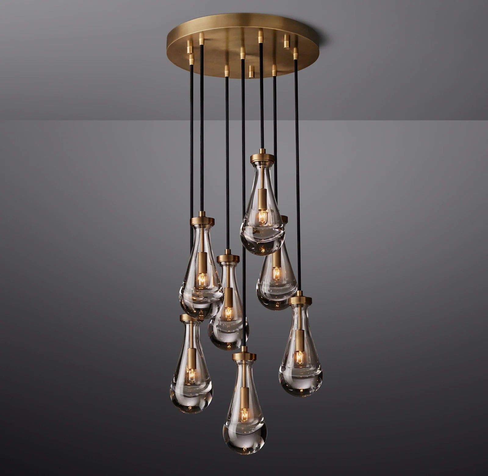 Raindrop Glass Round Chandelier – Ava