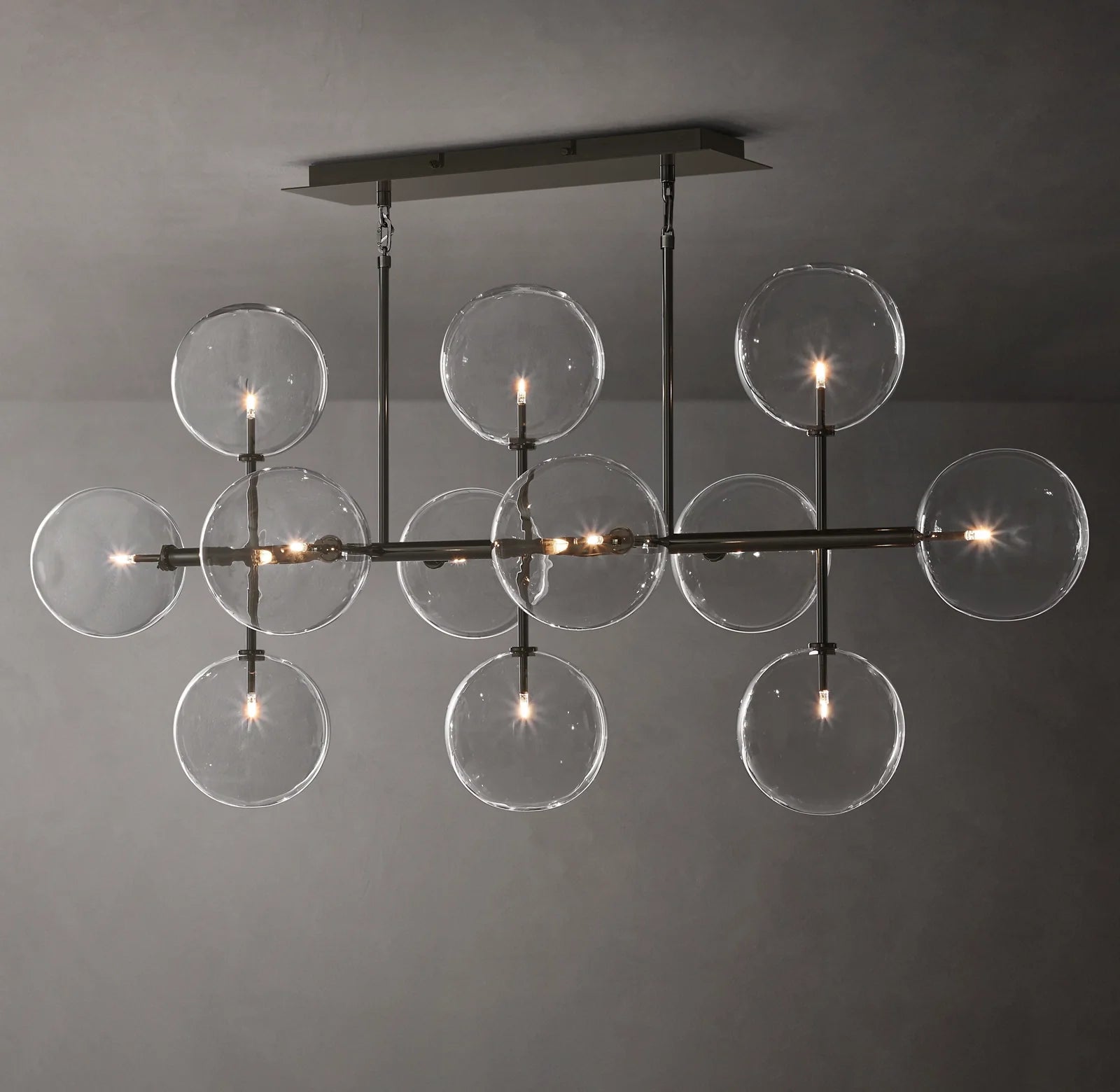 Linear Sputnik Globe Glass Chandelier - Mobile
