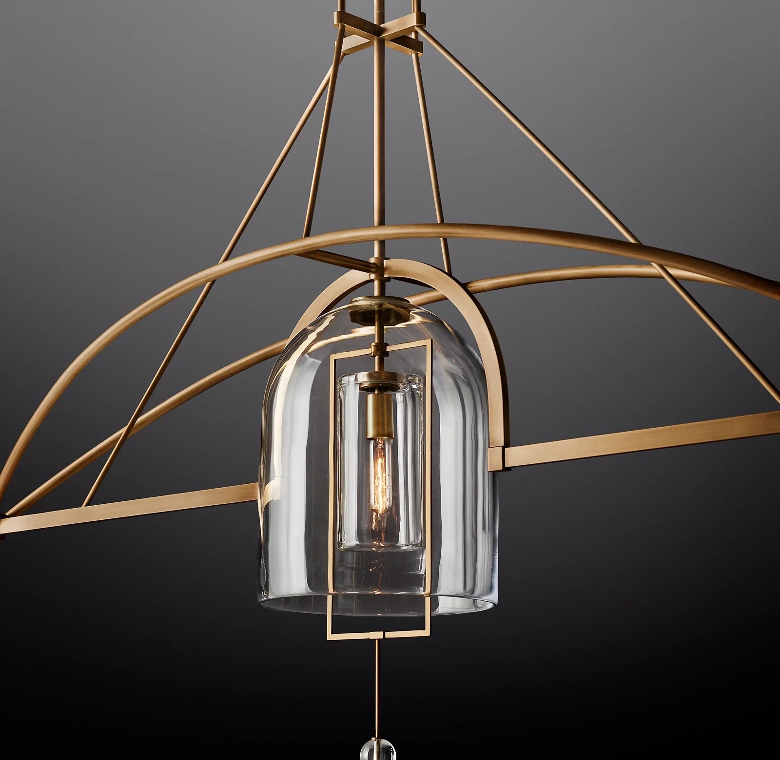 Bell Glass Linear Chandelier - Fulcrum
