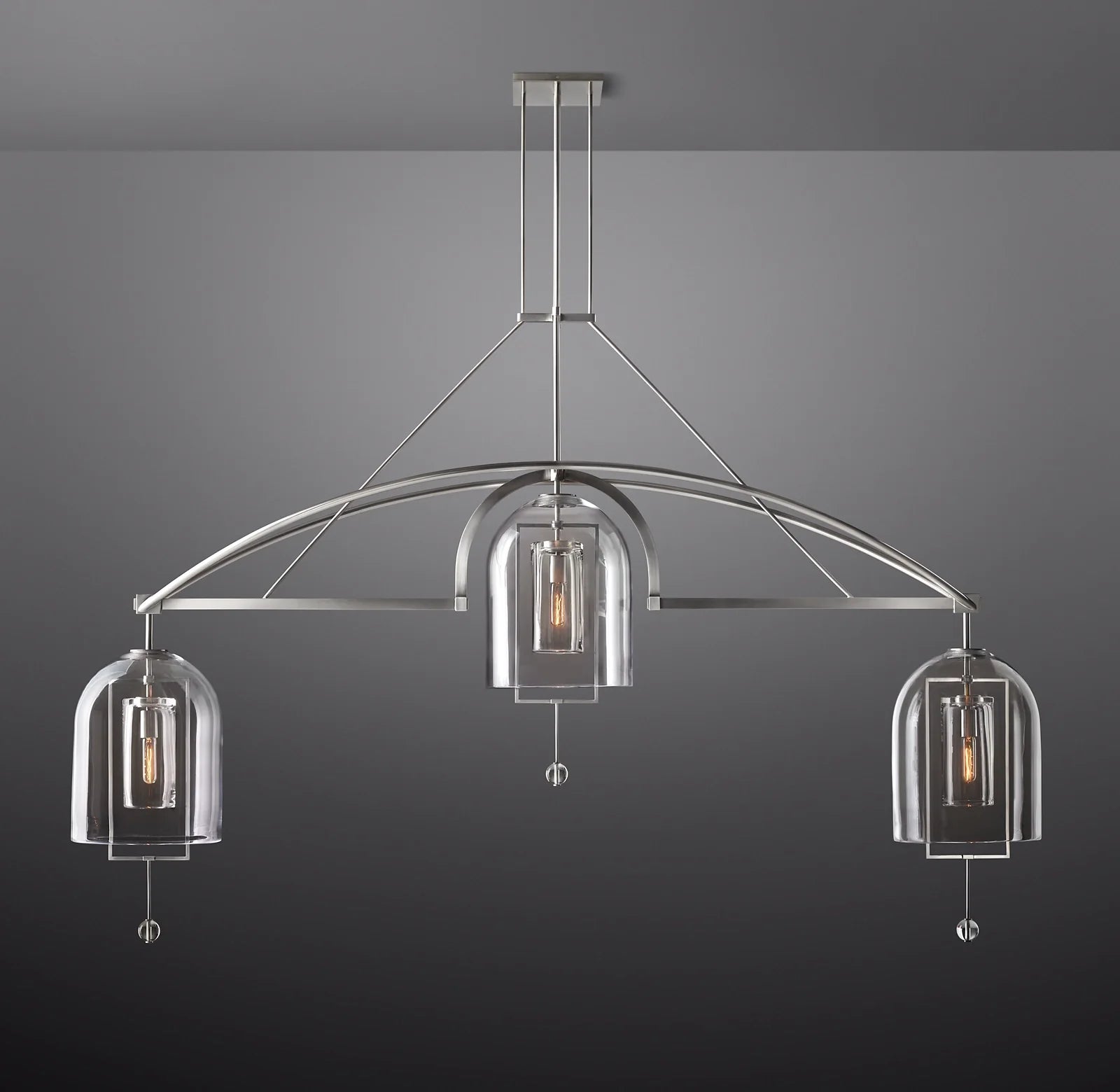Bell Glass Linear Chandelier - Fulcrum
