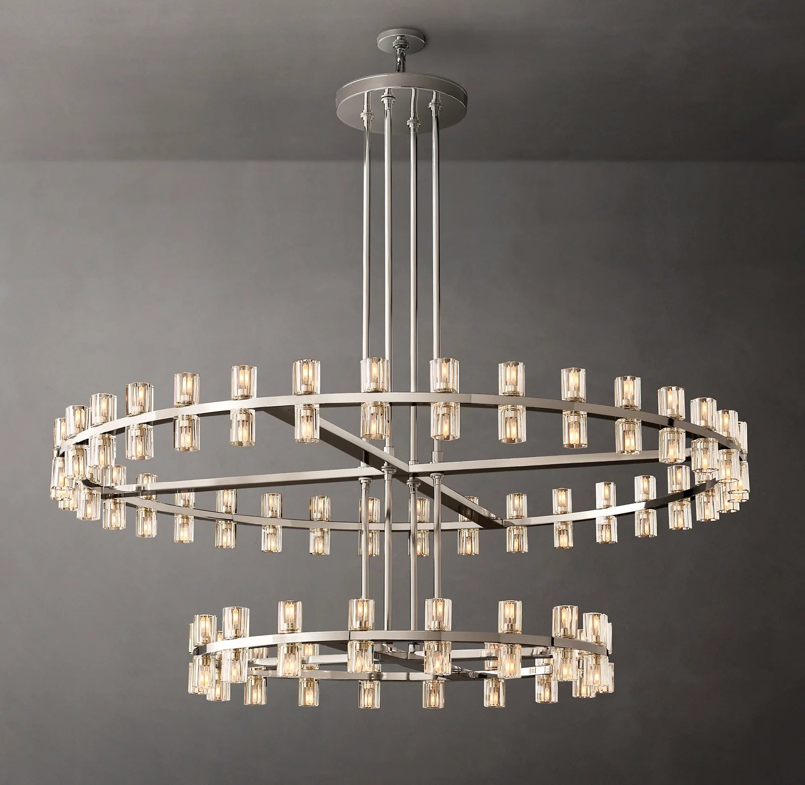 60 Inch Hexagonal Crystal Tiered Chandelier – Arcachon