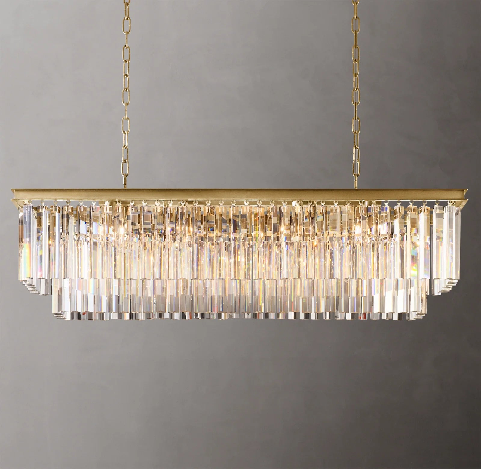 Crystal Prism Rectangular Chandelier - Odeon
