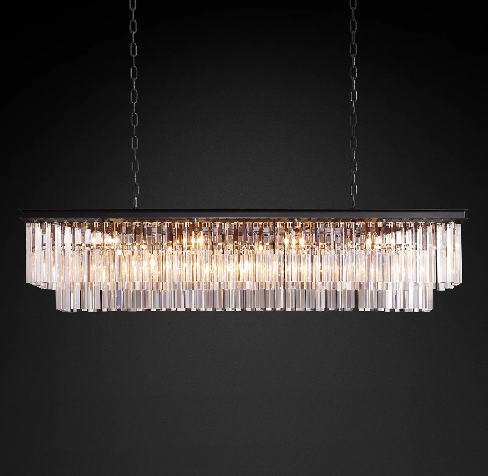 Crystal Prism Rectangular Chandelier - Odeon