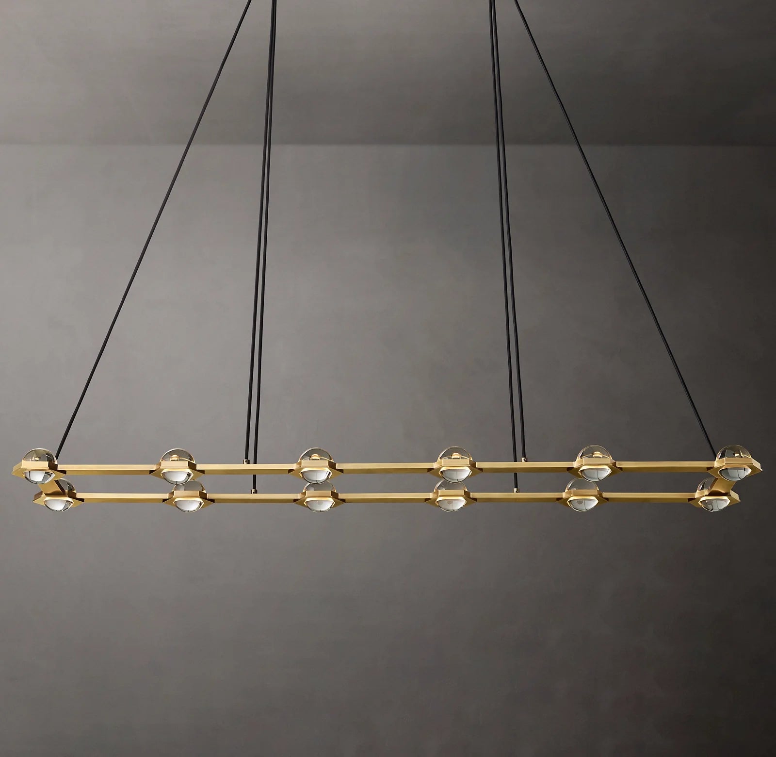 Globe Crystal Rectangular Chandelier - Eclatant