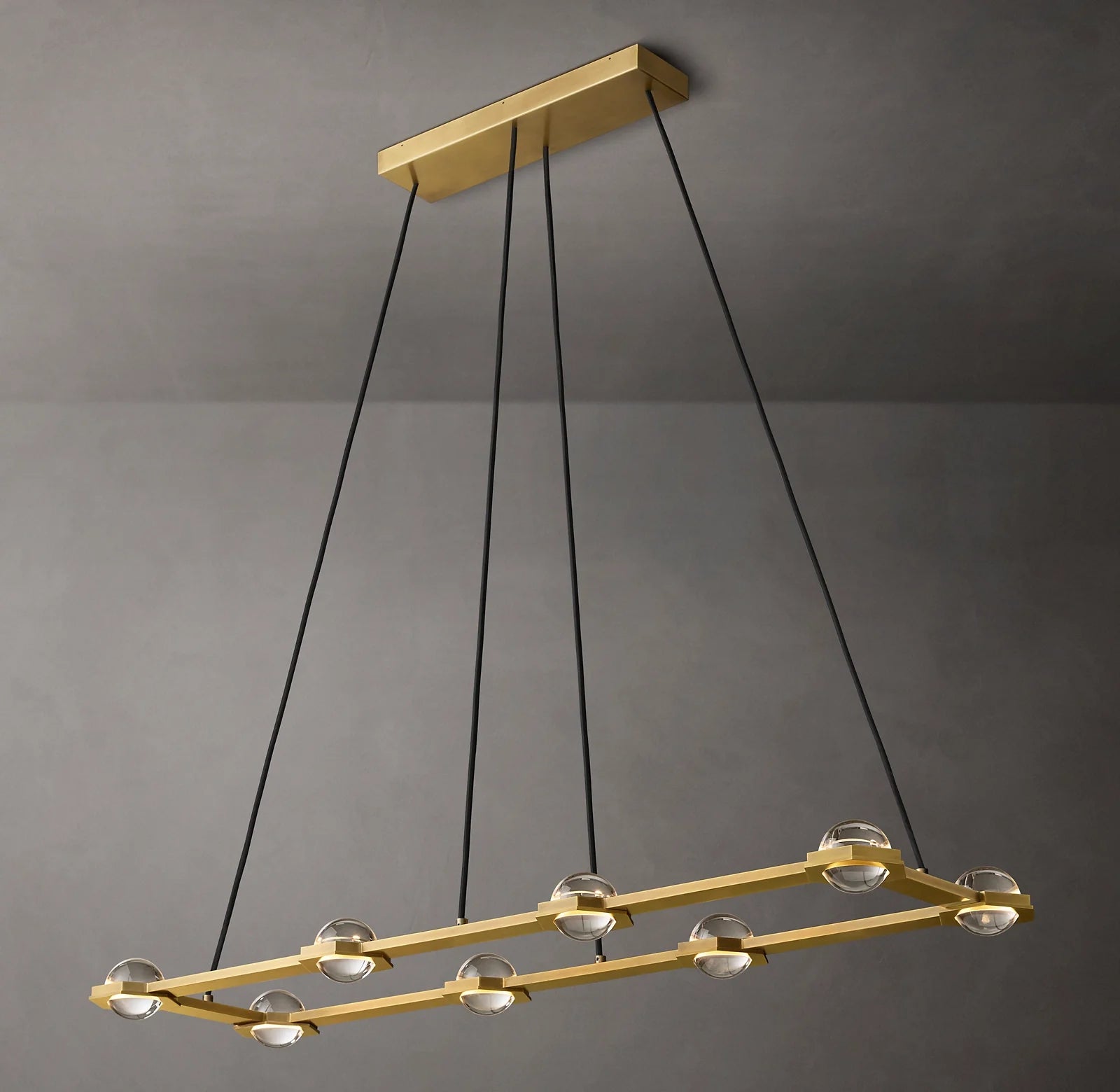 Globe Crystal Rectangular Chandelier - Eclatant