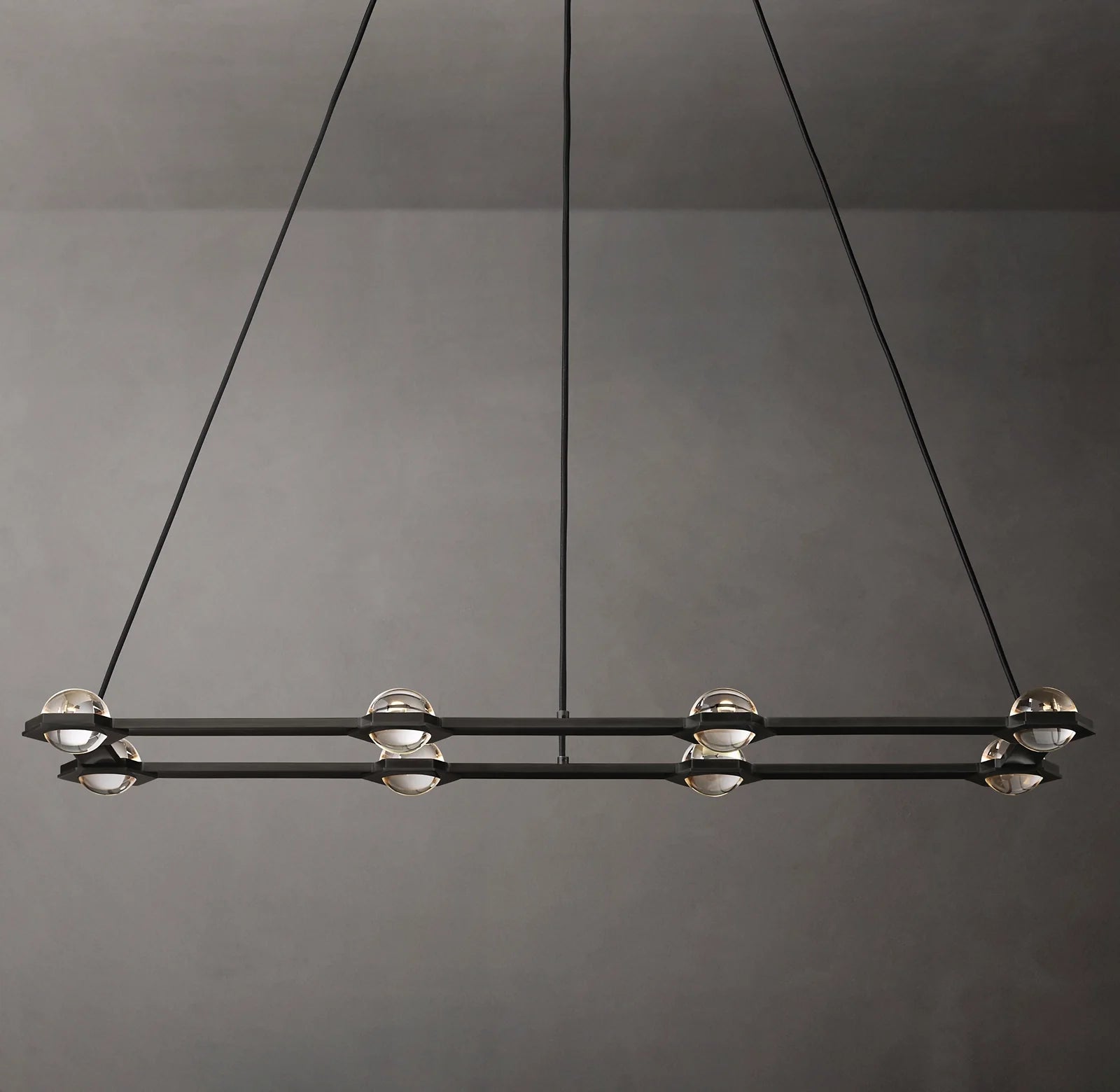 Globe Crystal Rectangular Chandelier - Eclatant