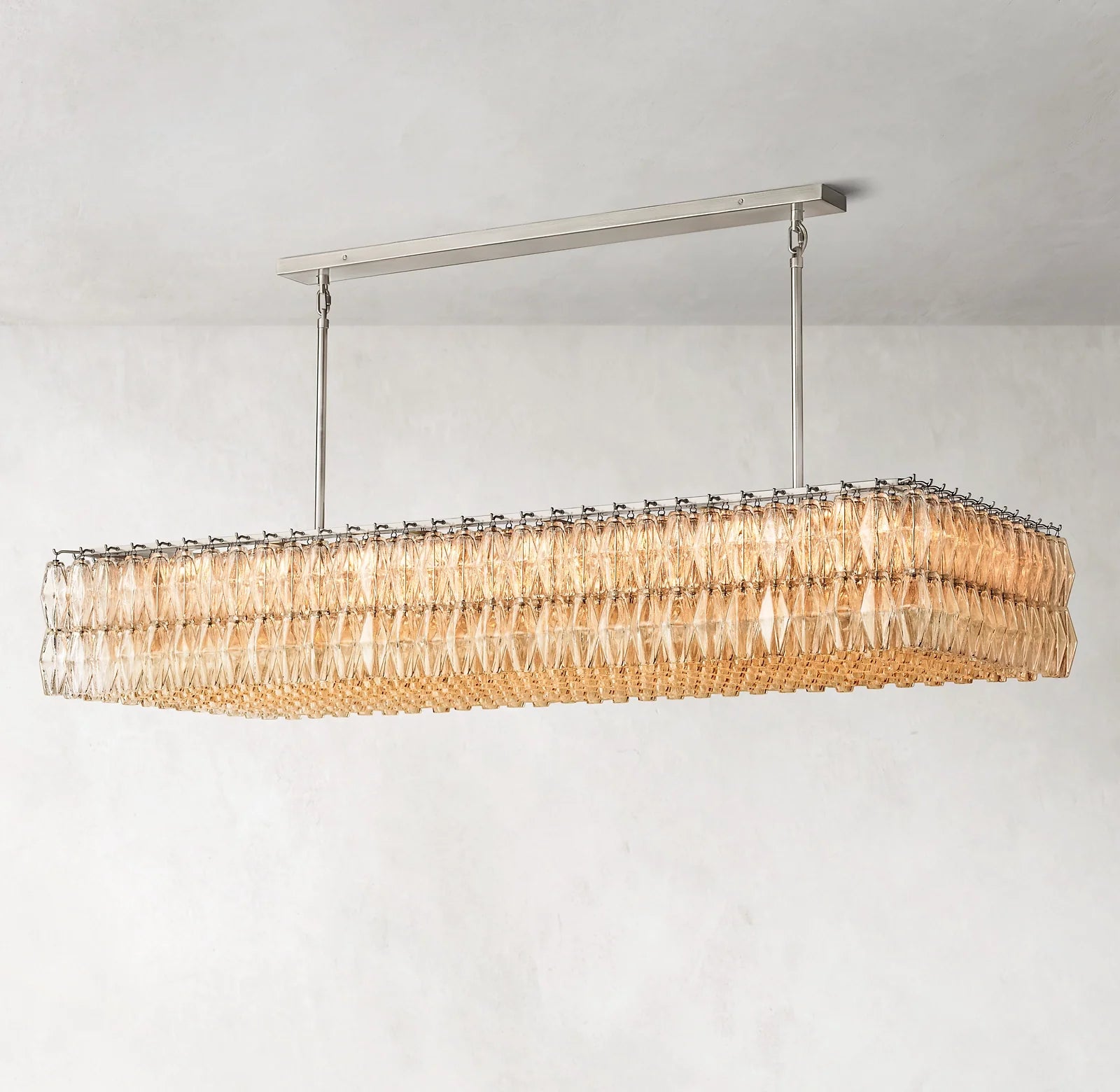 Clear Murano Glass Rectangular Chandelier - Chiara