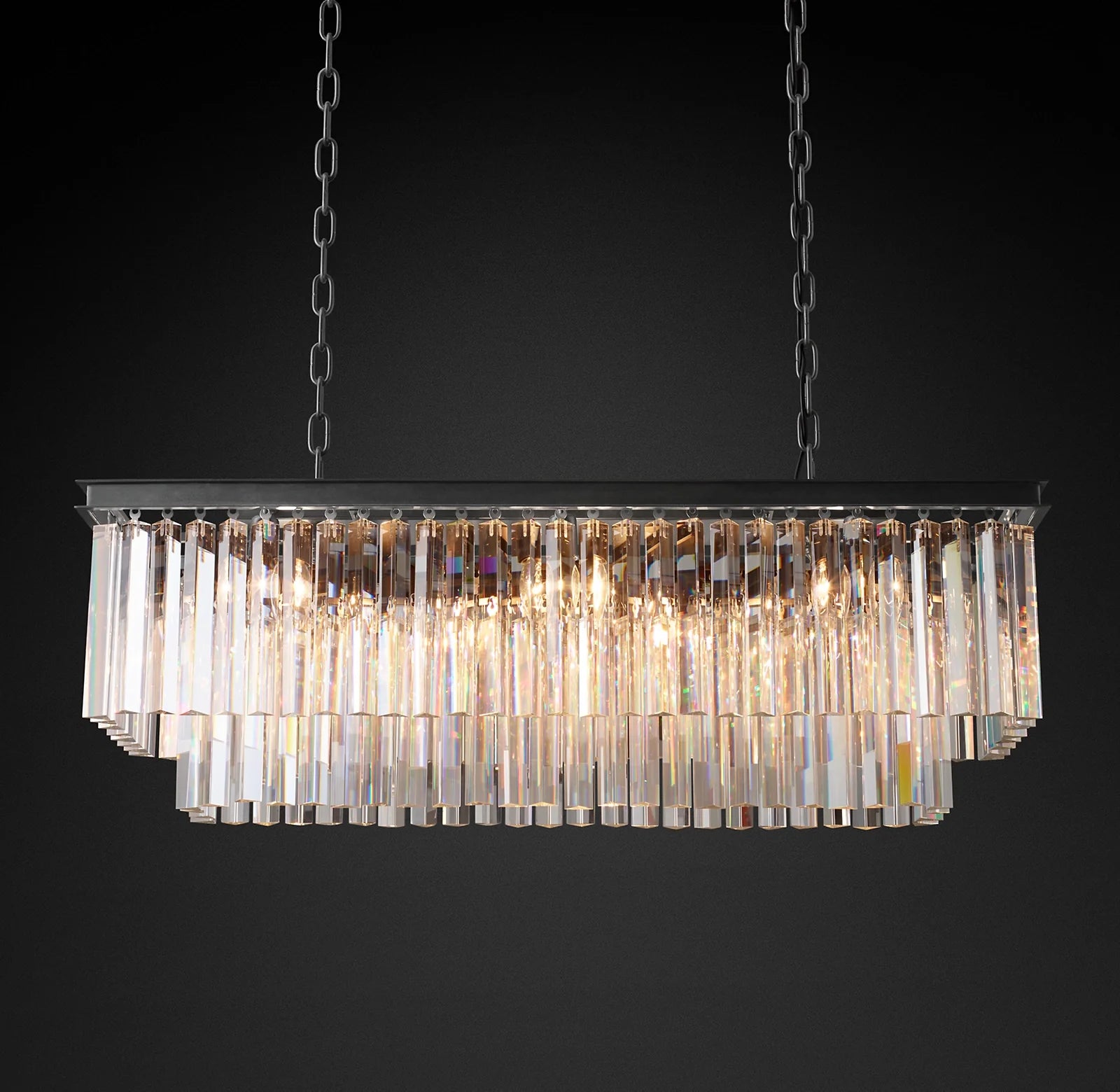 Crystal Prism Rectangular Chandelier - Odeon