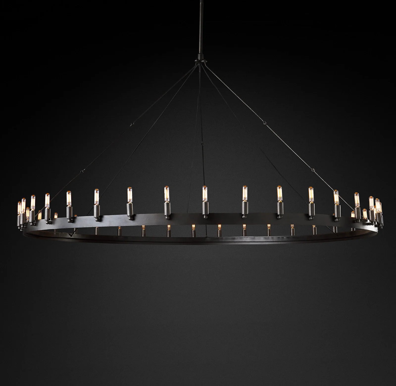 Vintage Filament Bent Tip Candle Round Chandelier - Camino