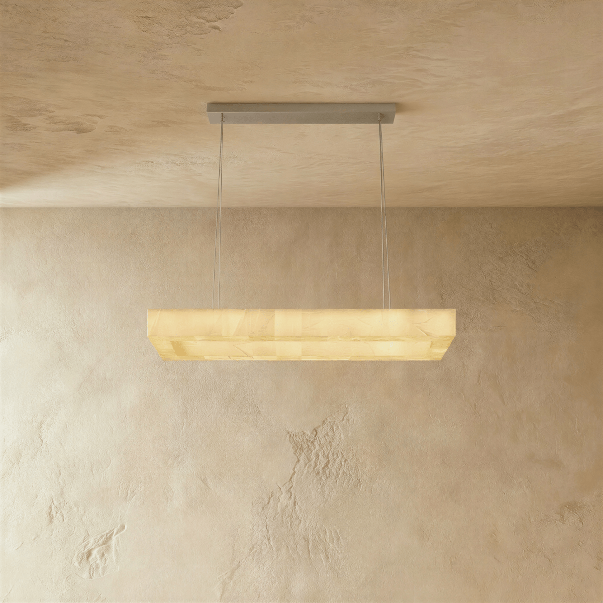 Teva Rectangular Alabaster Chandelier