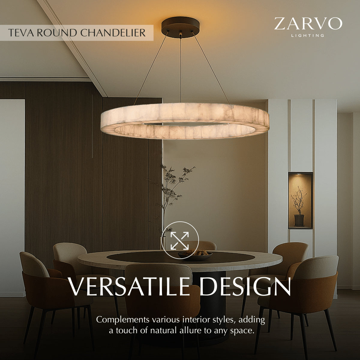 Teva Round Alabaster Chandelier