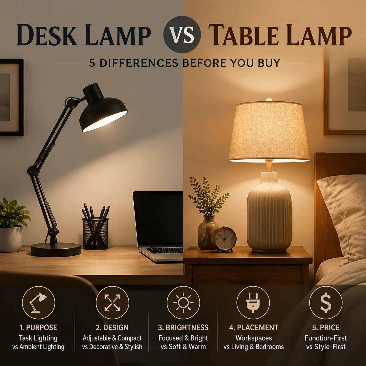 Desk Lamp vs Table Lamp: 5 Differences Before You Buy