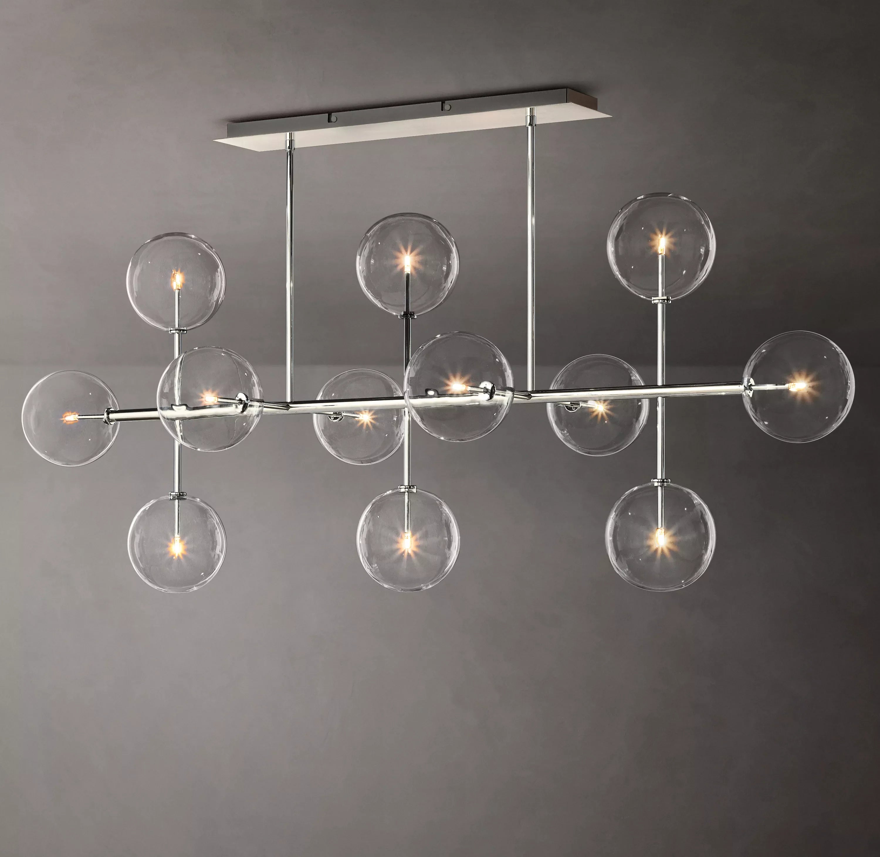 Linear Sputnik Globe Glass Chandelier - Mobile