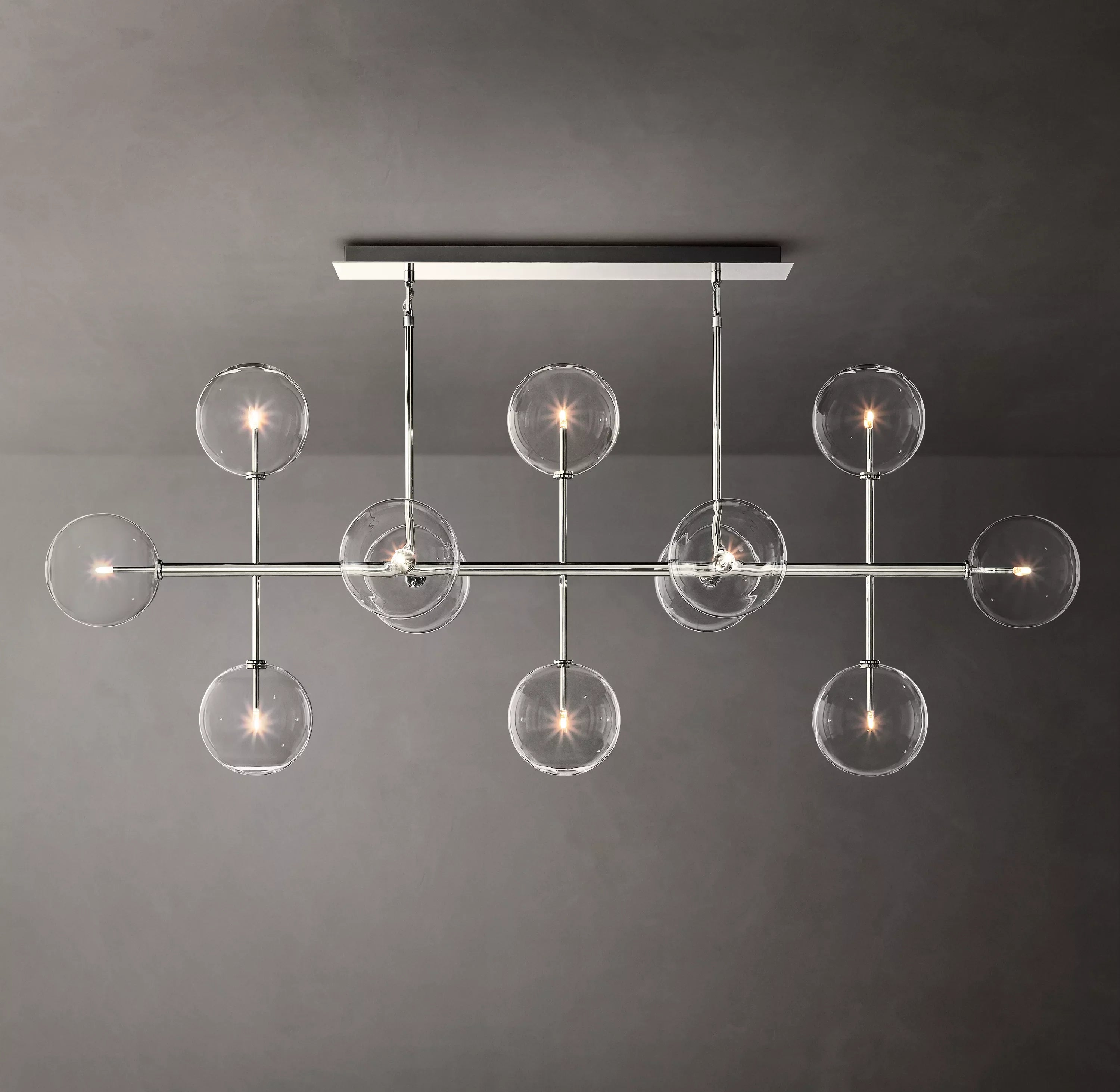 Linear Sputnik Globe Glass Chandelier - Mobile