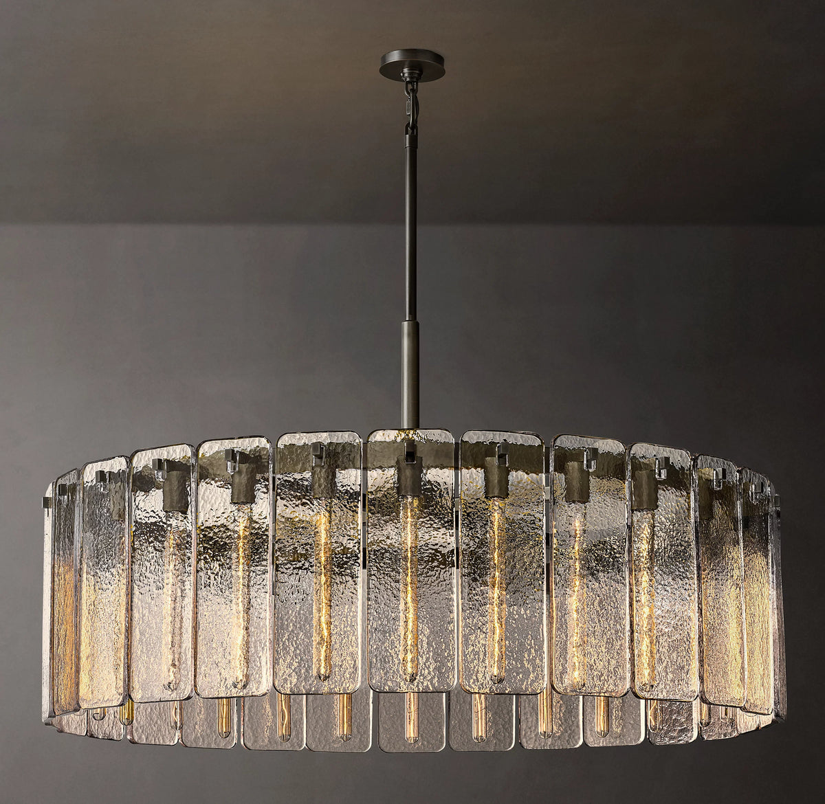 Textured Glass Round Chandelier - Calamette