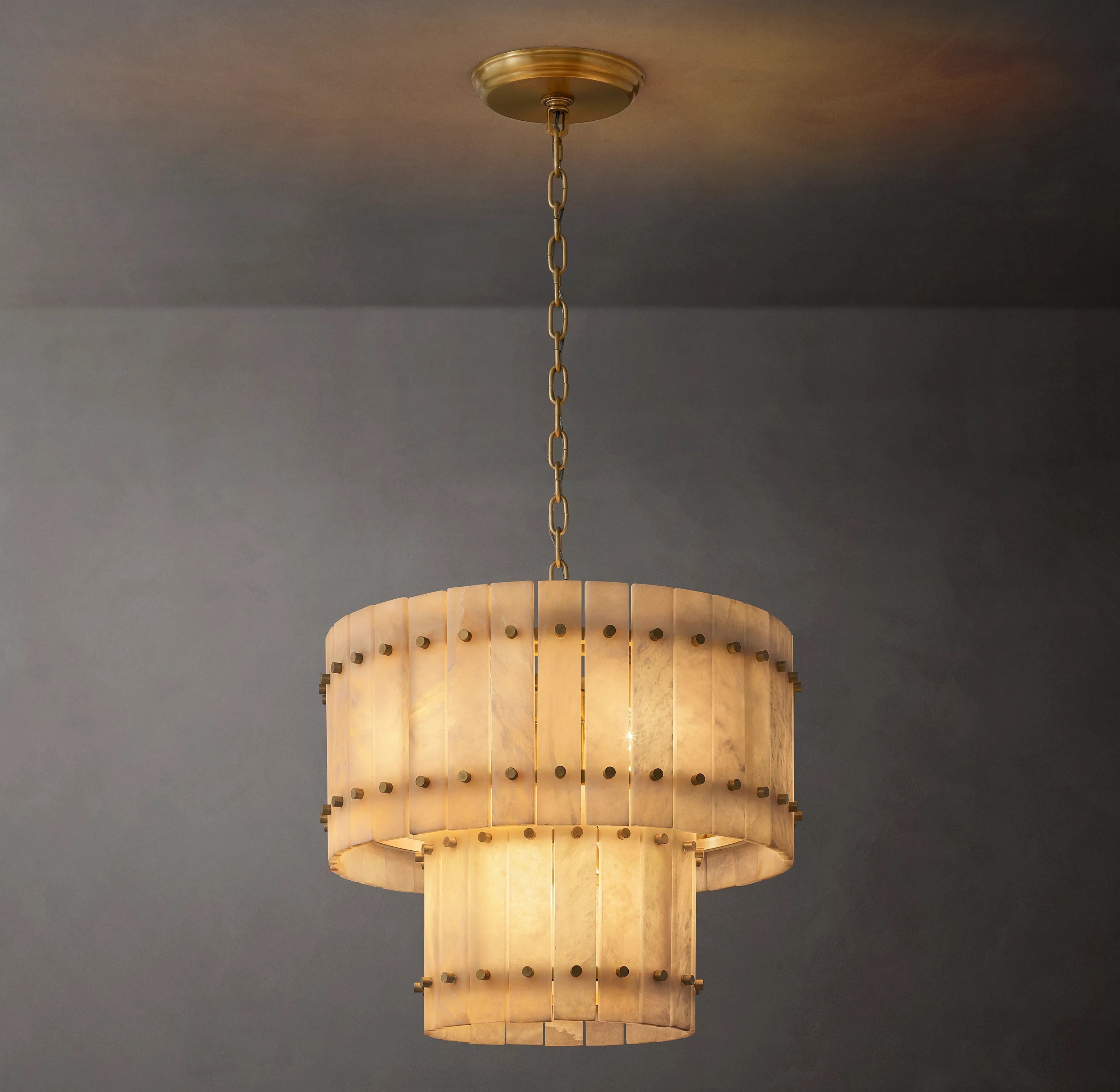 Alabaster Two-Tier Chandelier - San Marco
