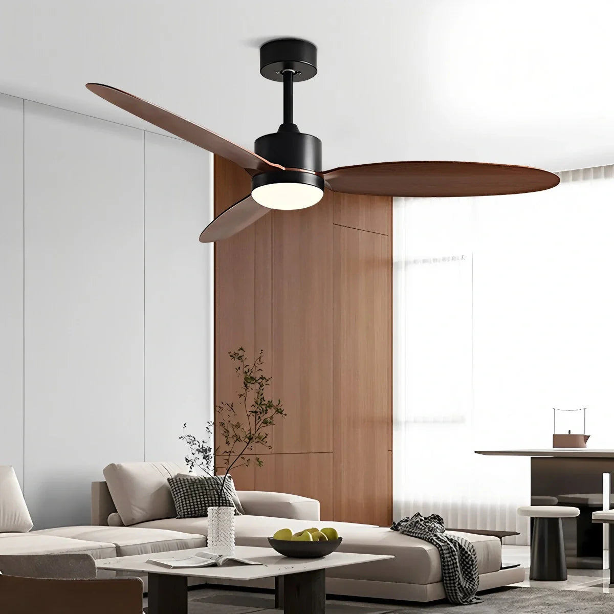 3-Blade Ceiling Fan With Light for Bedroom