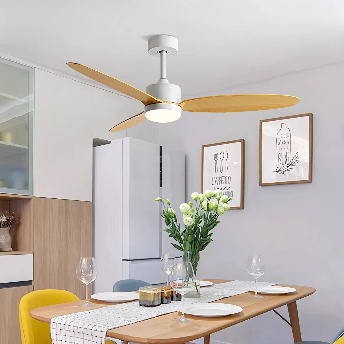 3-Blade Ceiling Fan With Light for Bedroom