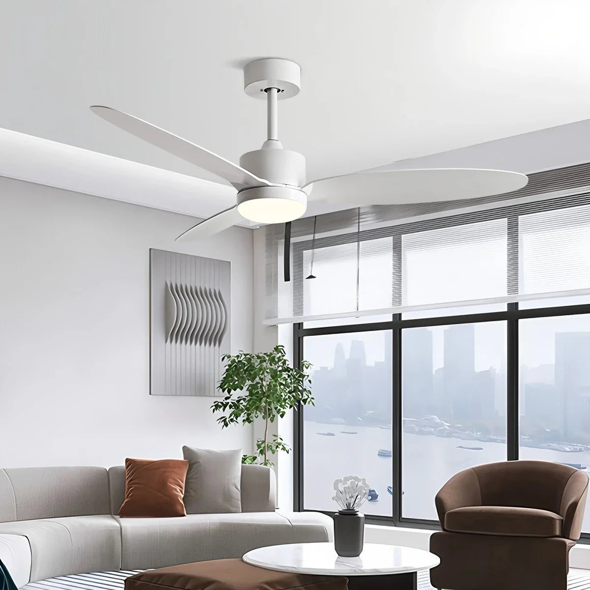3-Blade Ceiling Fan With Light for Bedroom
