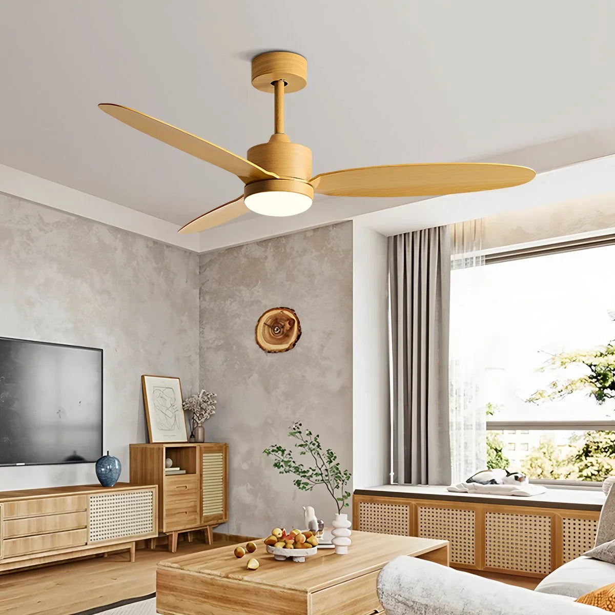 3-Blade Ceiling Fan With Light for Bedroom