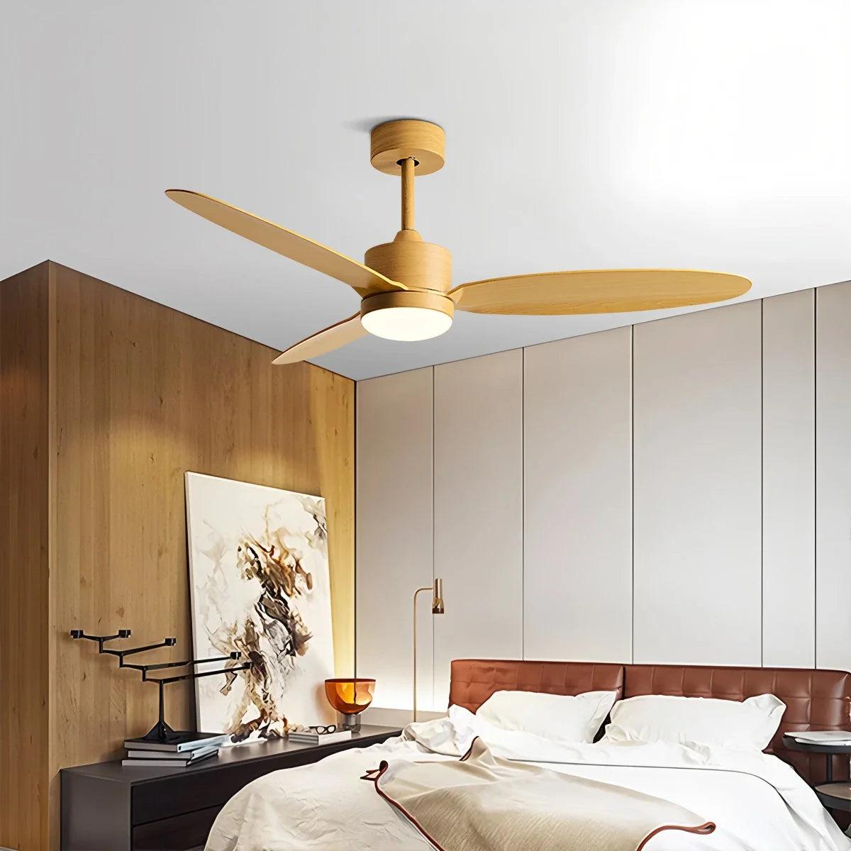 3-Blade Ceiling Fan With Light for Bedroom