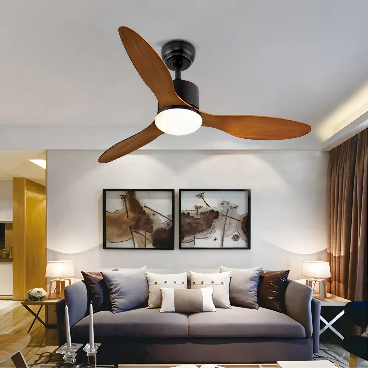 3 Blade Modern Ceiling Fan with Light