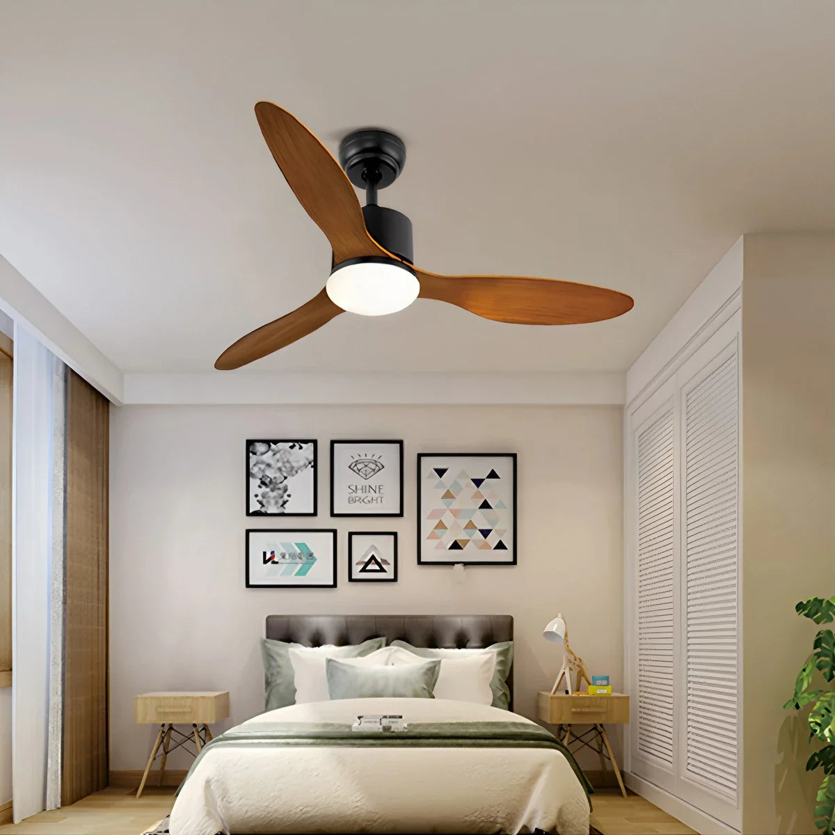 3 Blade Modern Ceiling Fan with Light