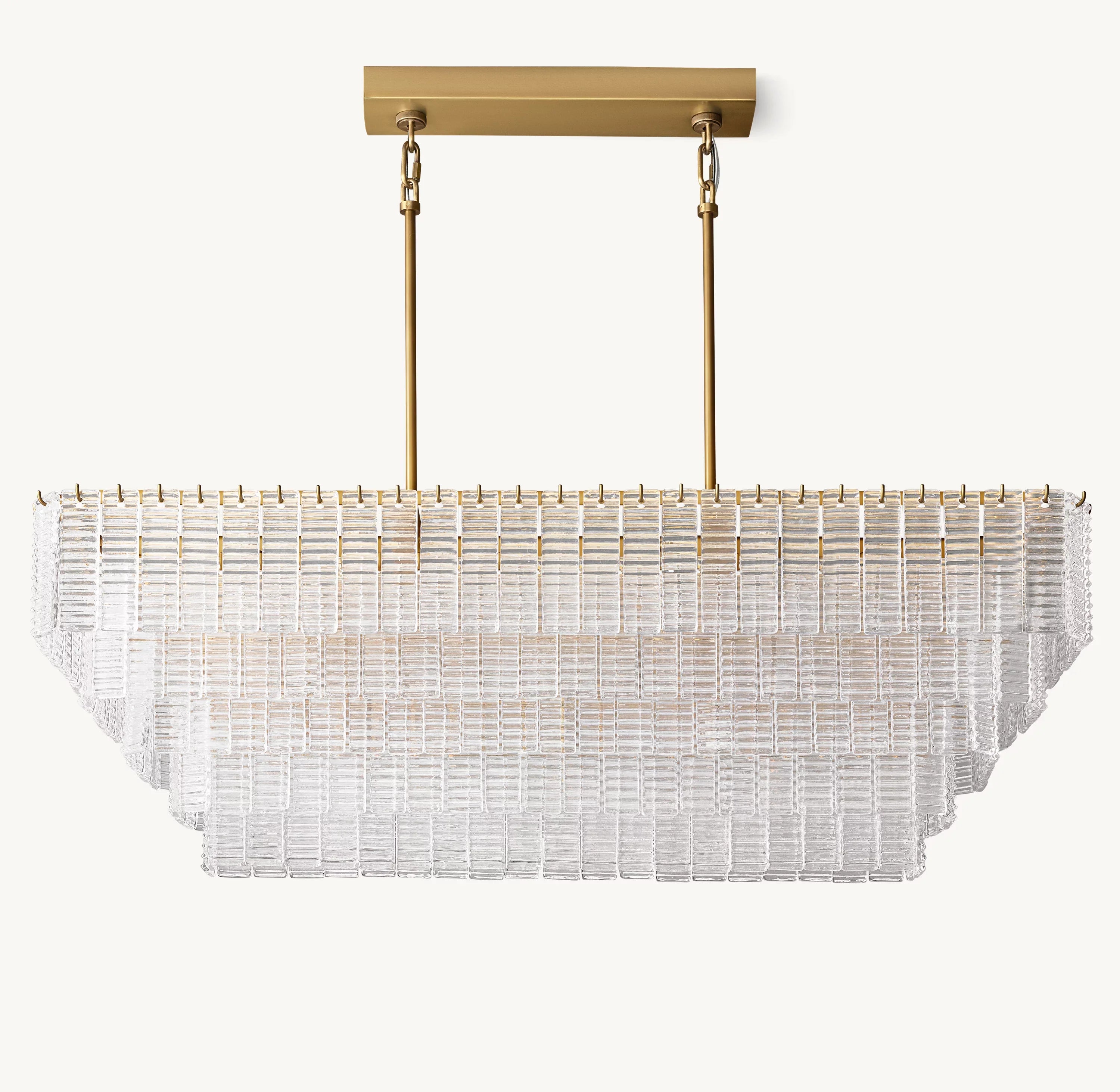 Ribbed Glass Rectangular Chandelier - Sirene