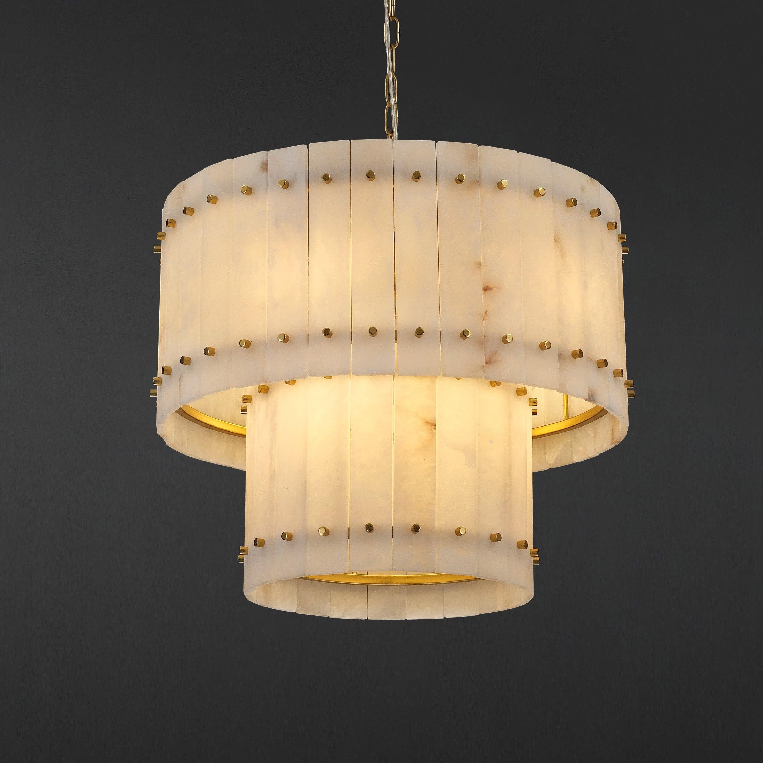 Alabaster Two-Tier Chandelier - San Marco