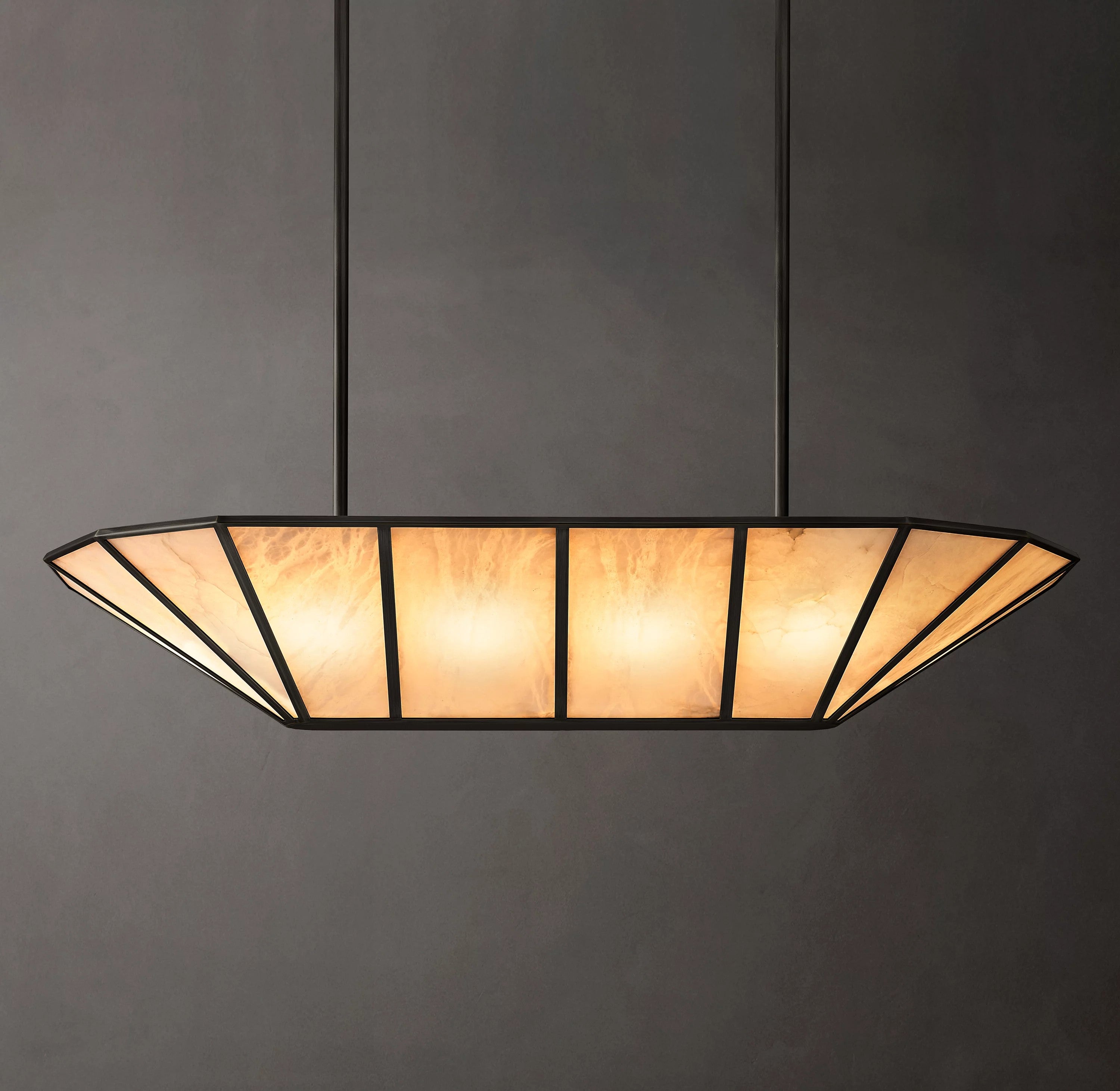 Alabaster Umbrella Linear Chandelier - Lucette