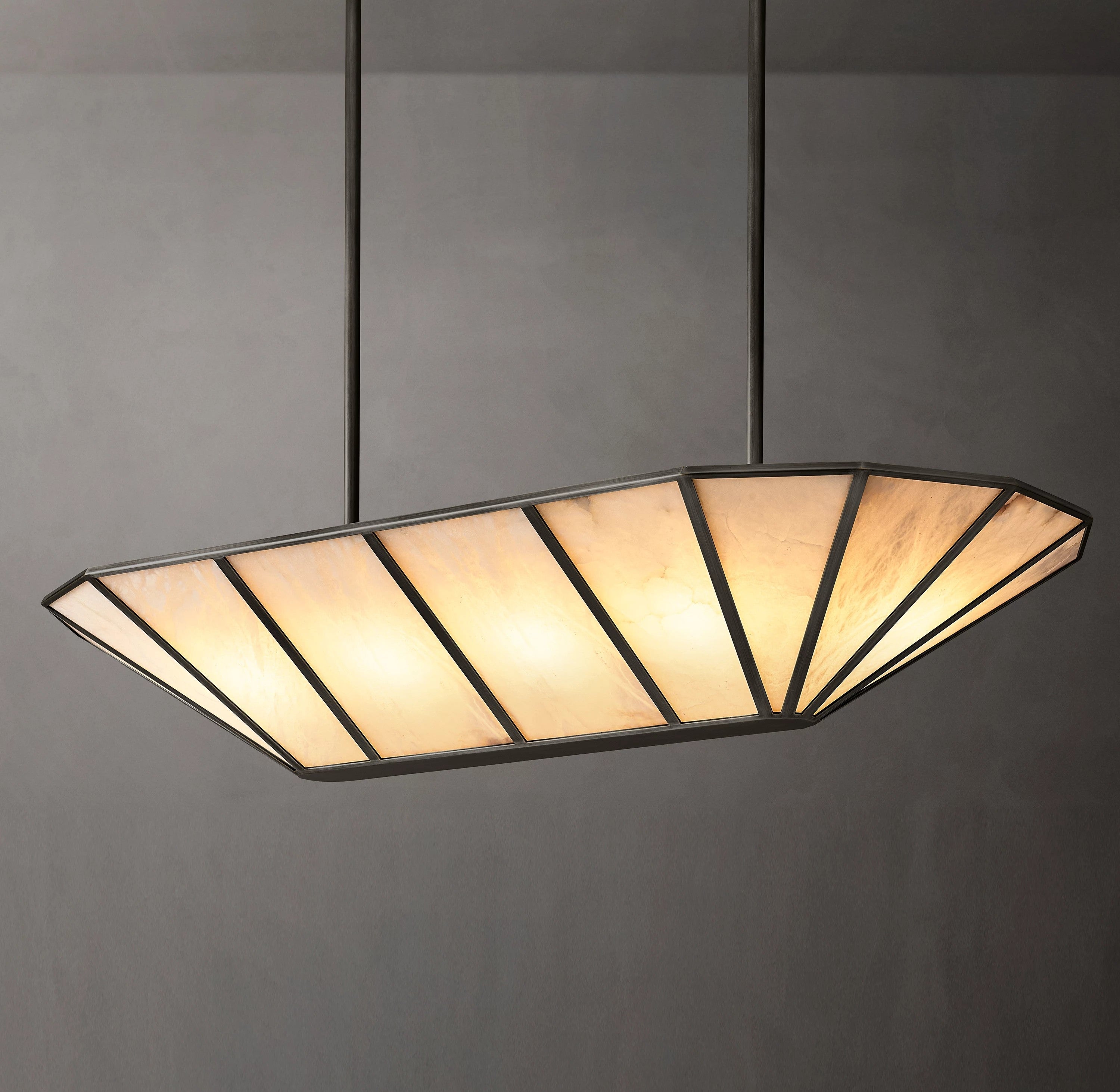 Alabaster Umbrella Linear Chandelier - Lucette