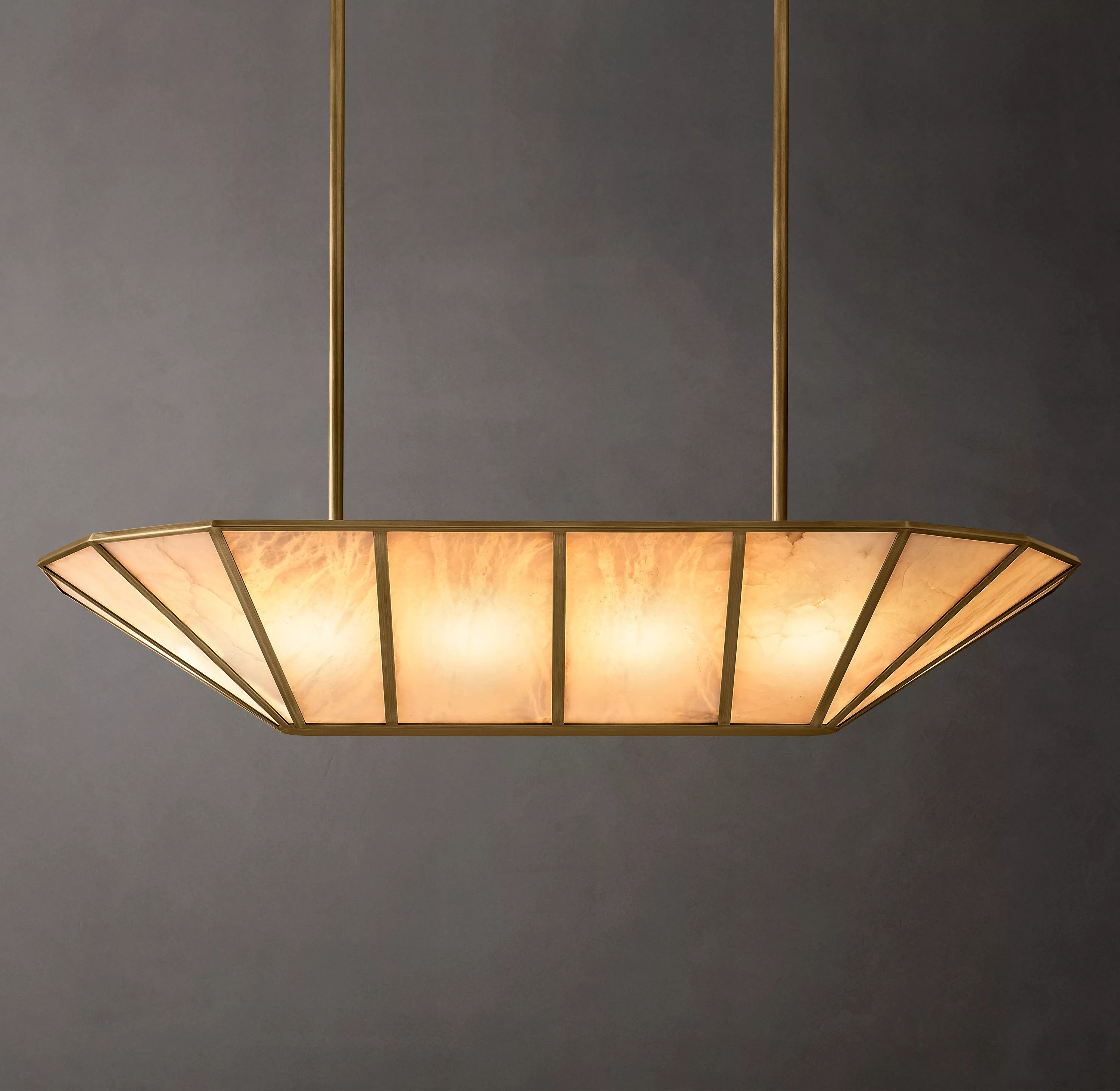 Alabaster Umbrella Linear Chandelier - Lucette
