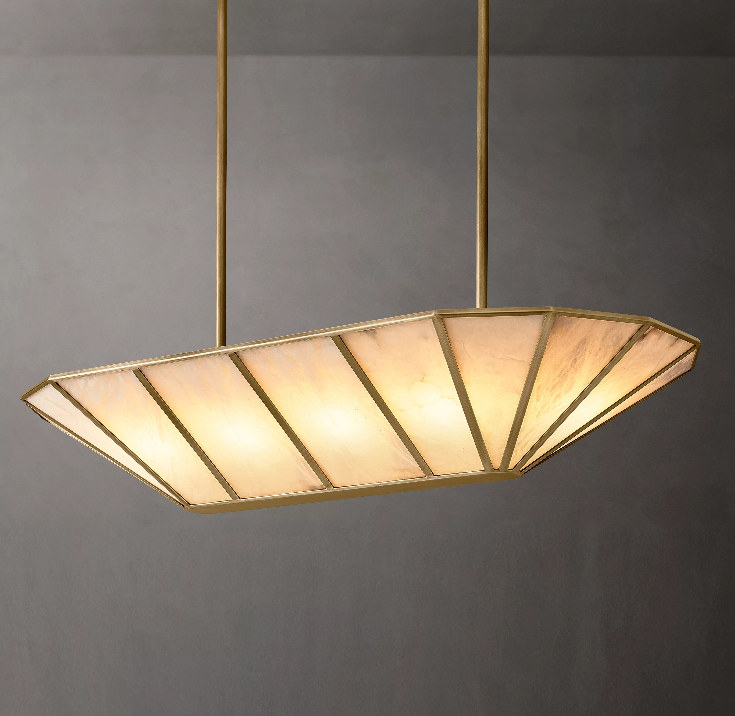 Alabaster Umbrella Linear Chandelier - Lucette