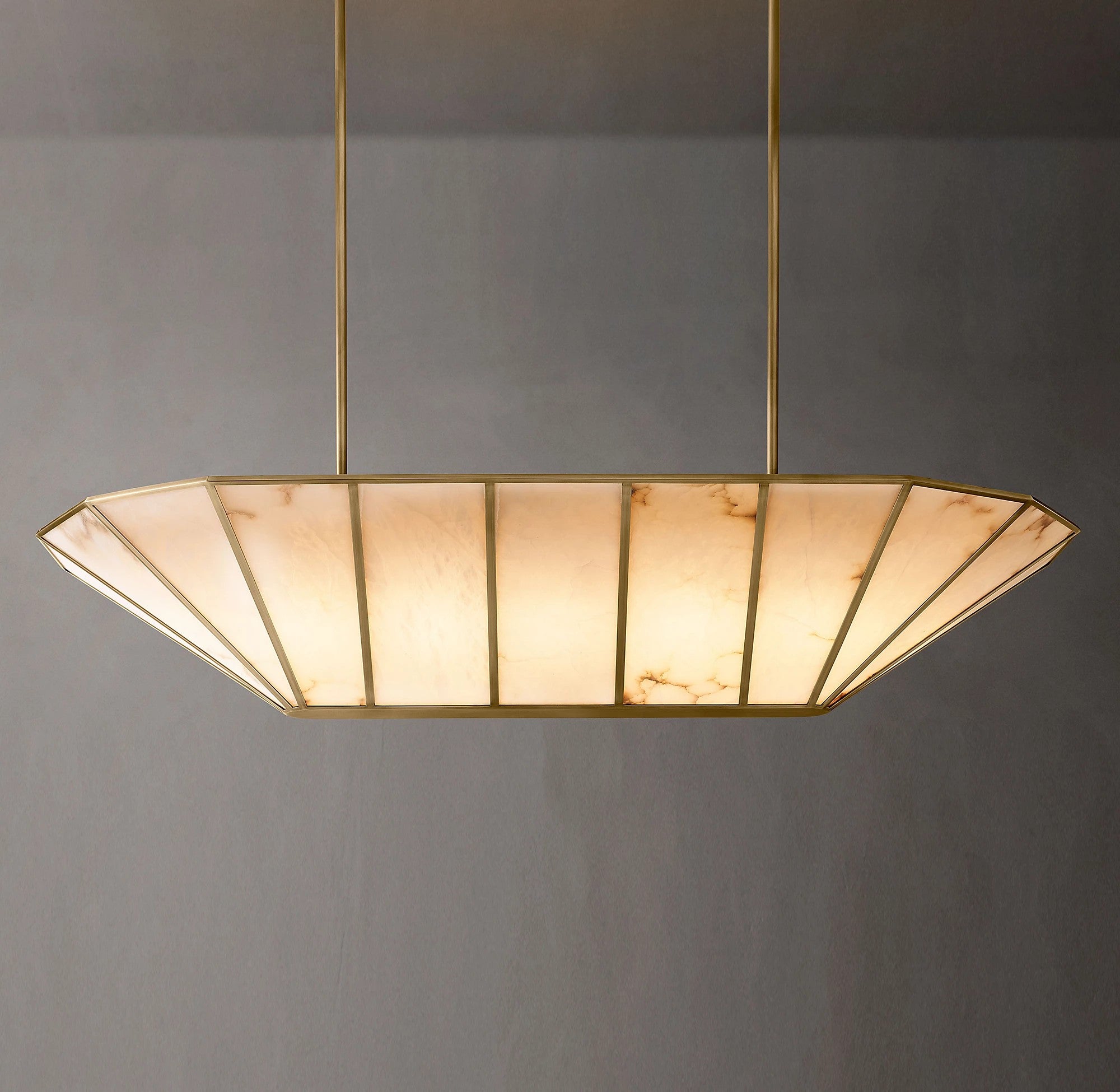 Alabaster Umbrella Linear Chandelier - Lucette
