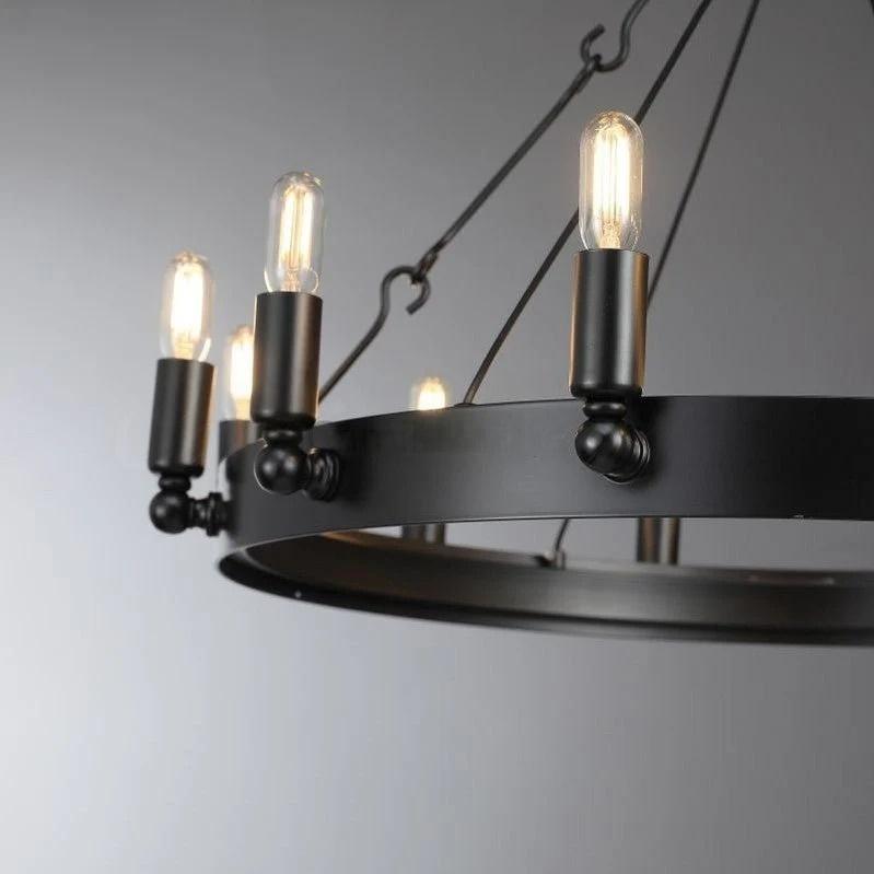 Vintage Filament Bent Tip Candle Round Chandelier - Camino