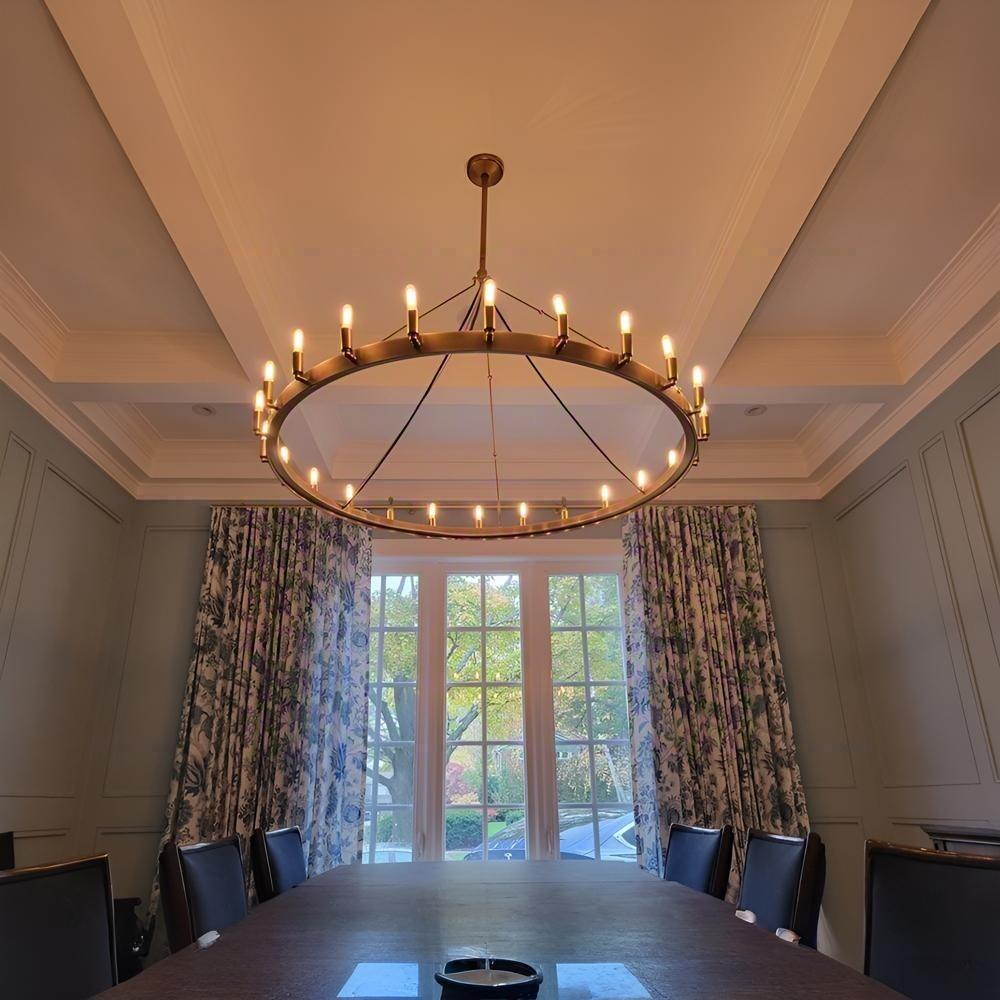 Vintage Filament Bent Tip Candle Round Chandelier - Camino