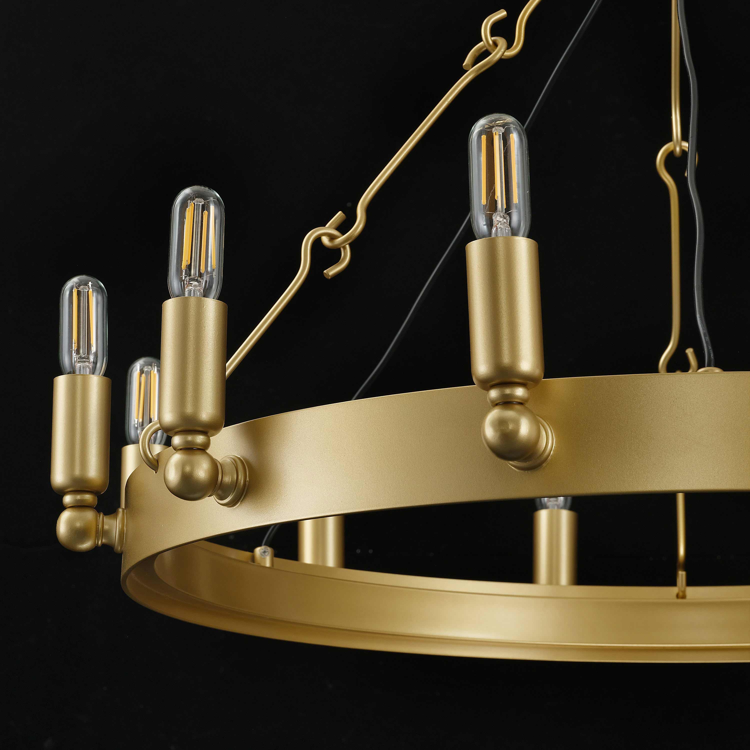 Vintage Filament Bent Tip Candle Round Chandelier - Camino