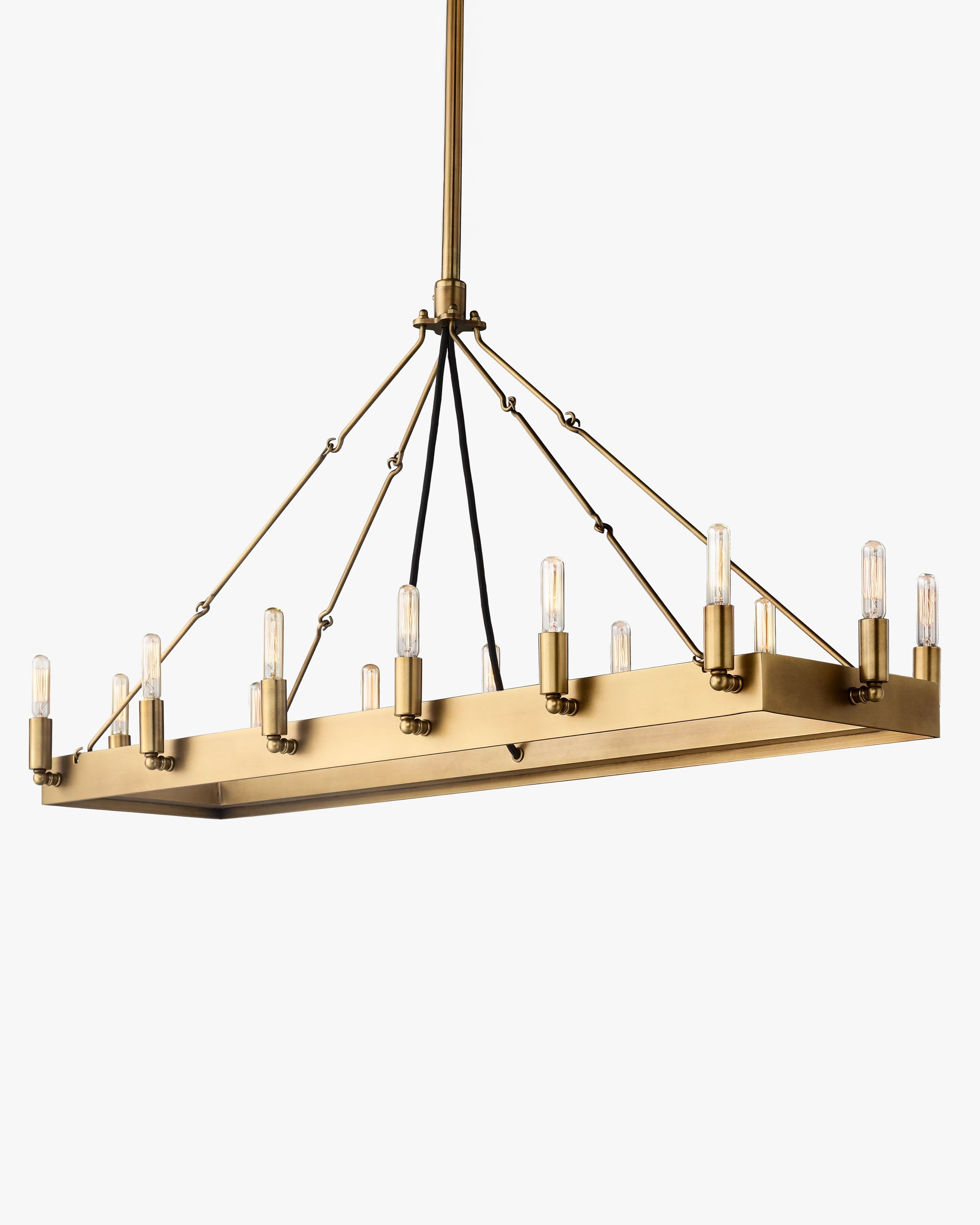 Filament Tubular Candle Rectangular Chandelier - Camino