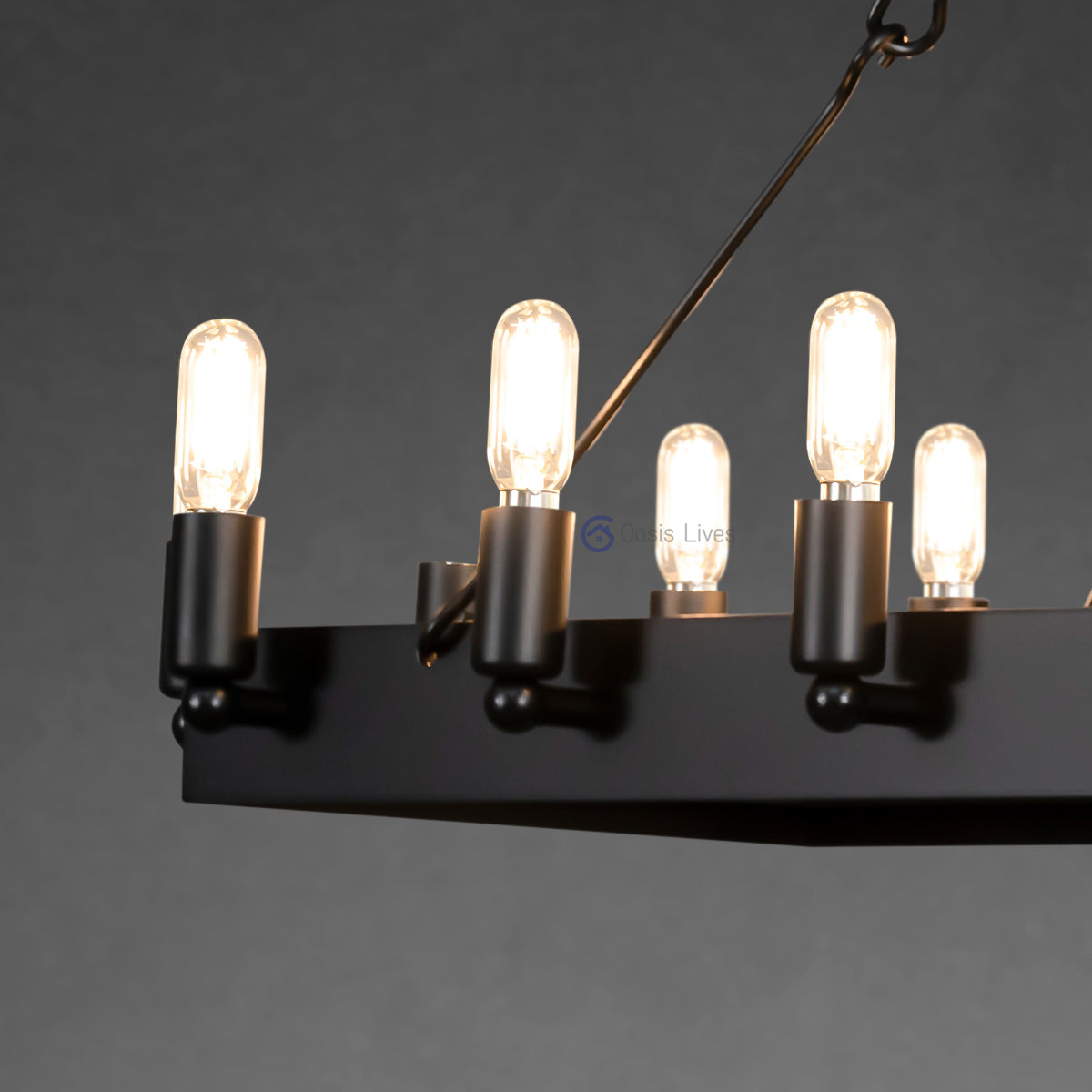 Filament Tubular Candle Rectangular Chandelier - Camino