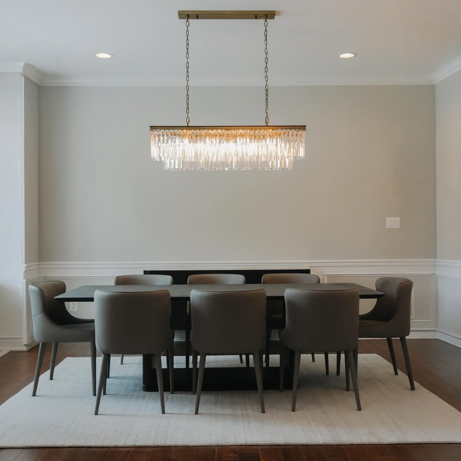 Crystal Prism Rectangular Chandelier - Odeon