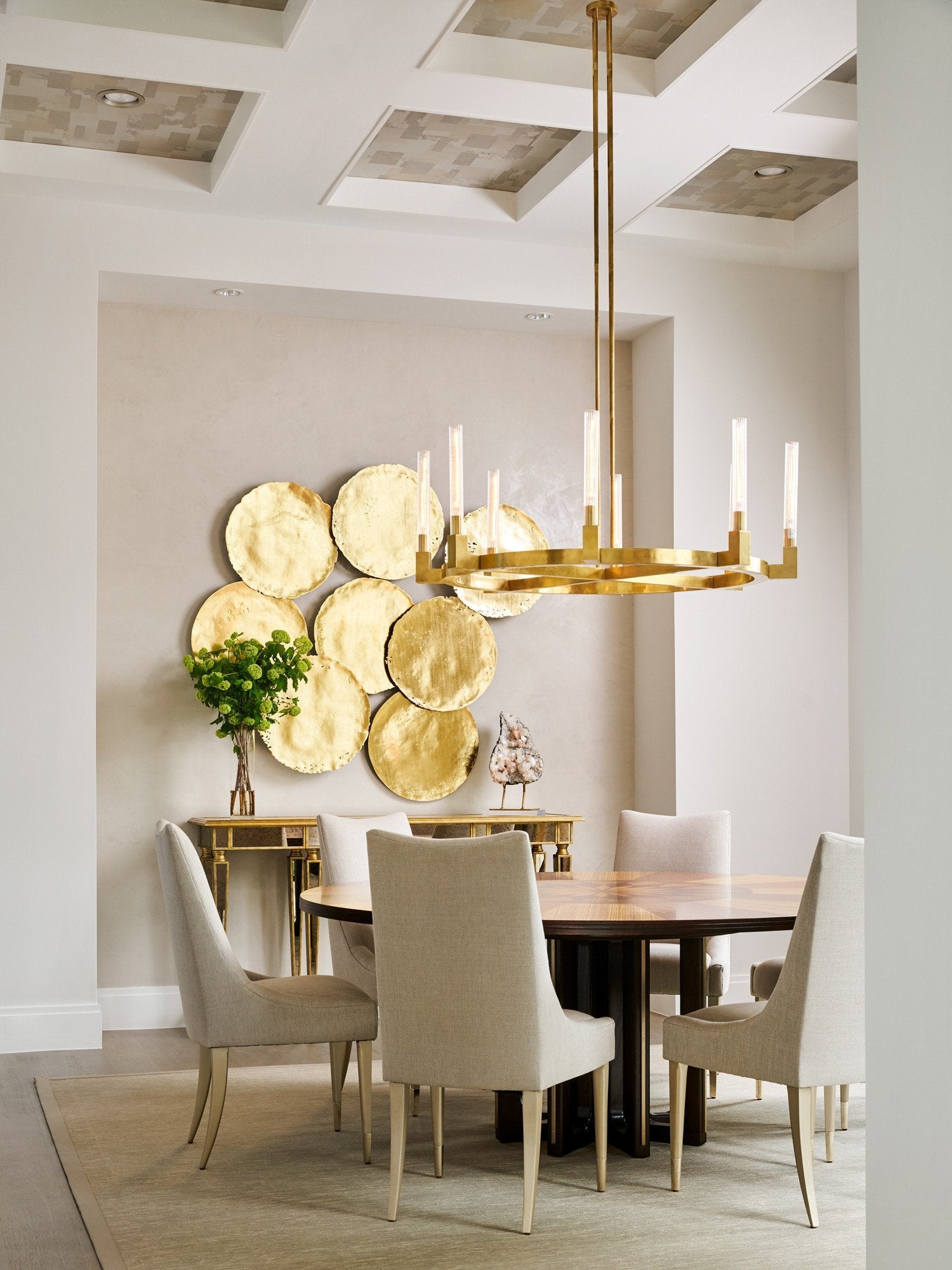 Fluted-Glass Candlestick Round Chandelier - Cannele