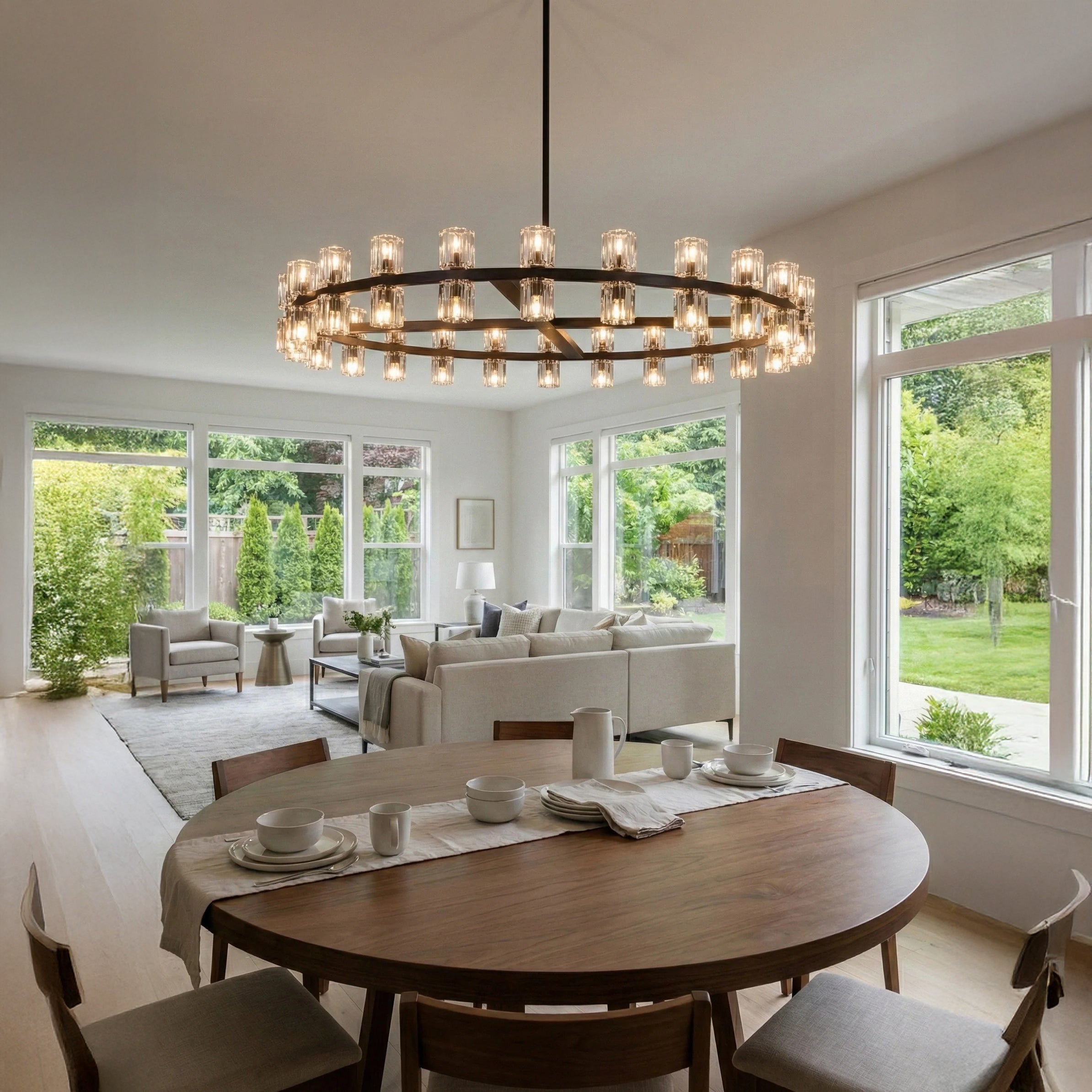 Hexagonal Crystal Round Chandelier – Arcachon
