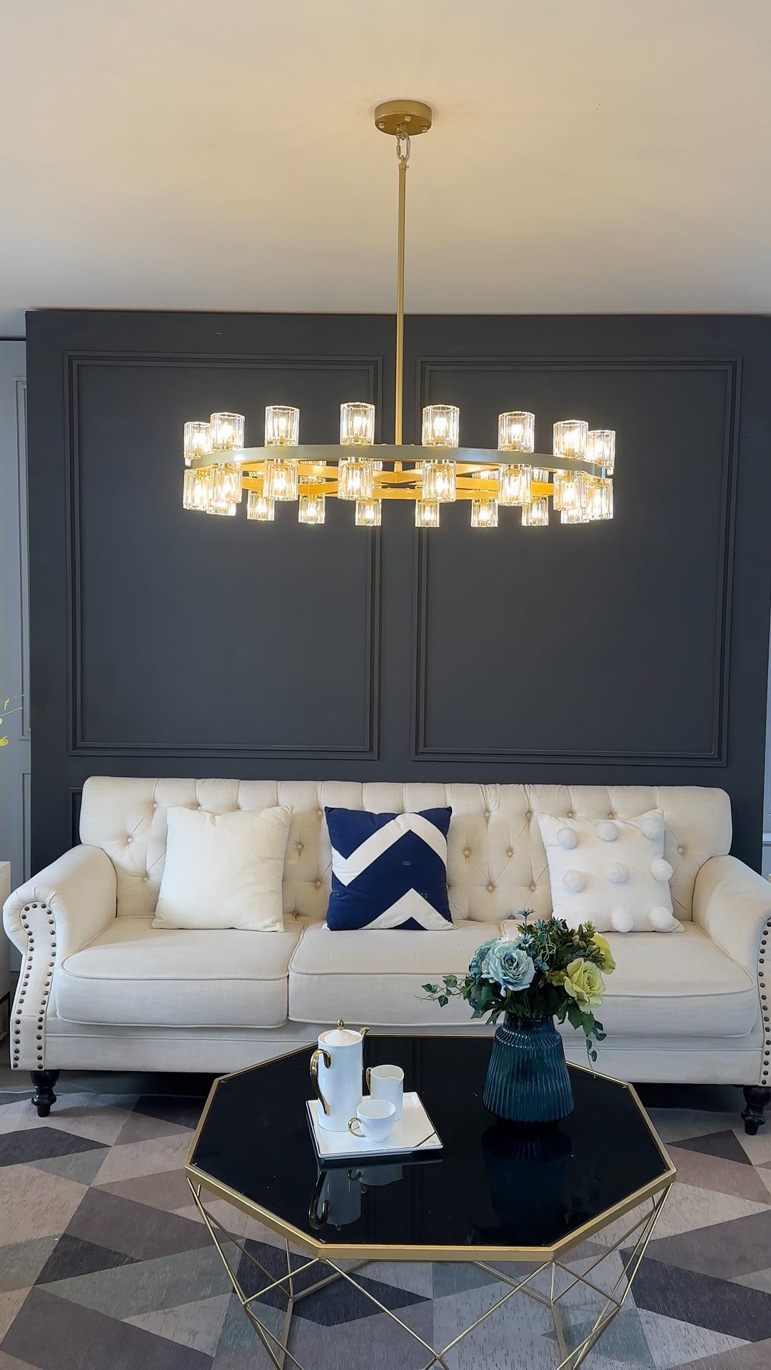 Hexagonal Crystal Round Chandelier – Arcachon