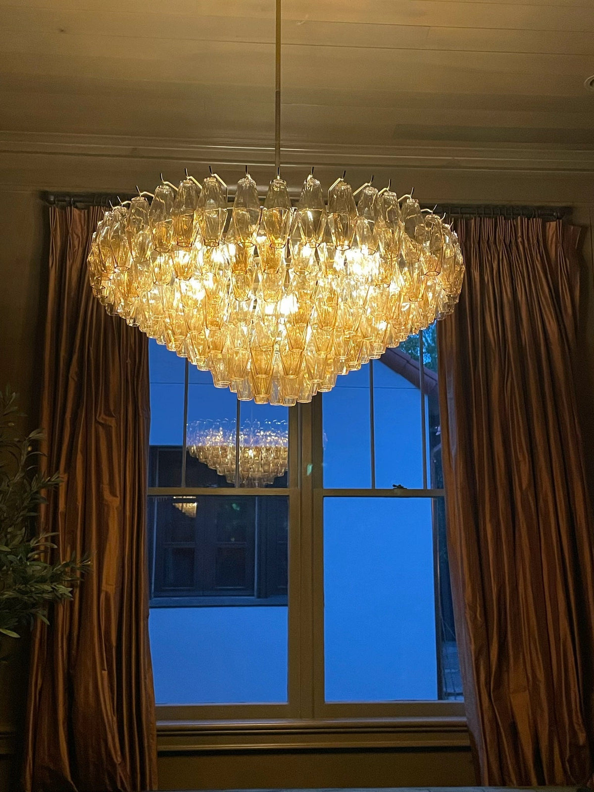 Clear Murano Glass Tiered Chandelier - Chiara