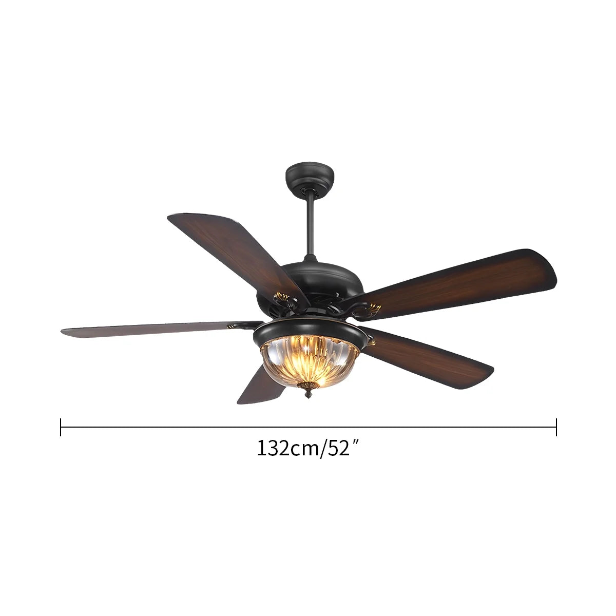 Vintage Wood Ceiling Fan Lamp for Living Room