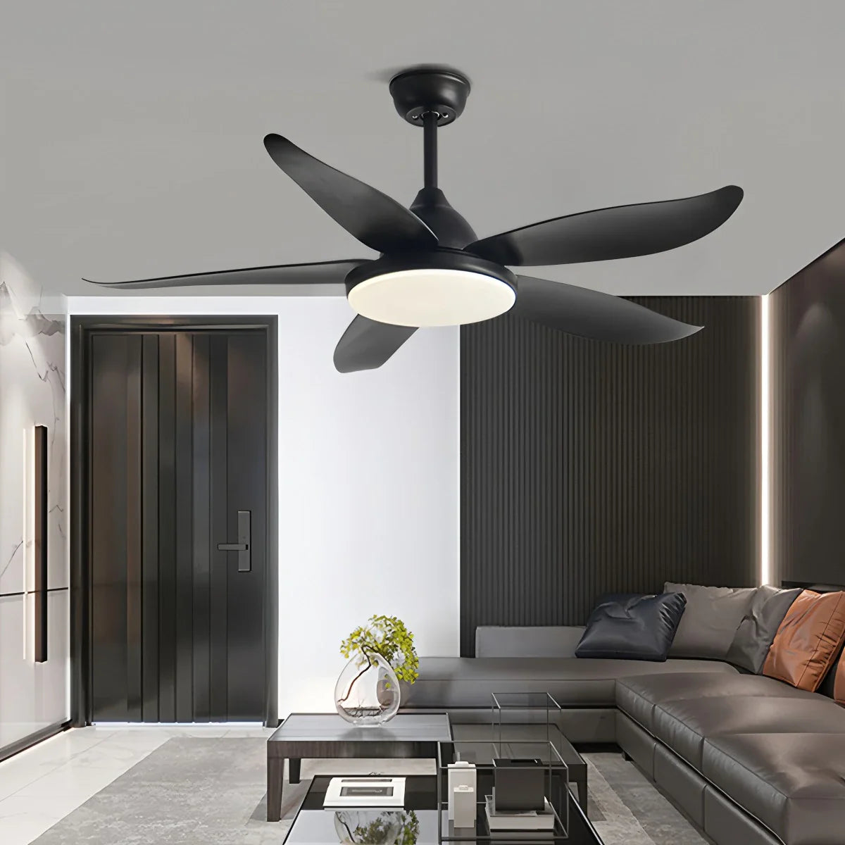 5 Blade Contemporary Ceiling Fan Lamp