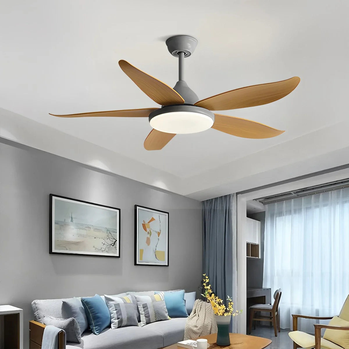 5 Blade Contemporary Ceiling Fan Lamp