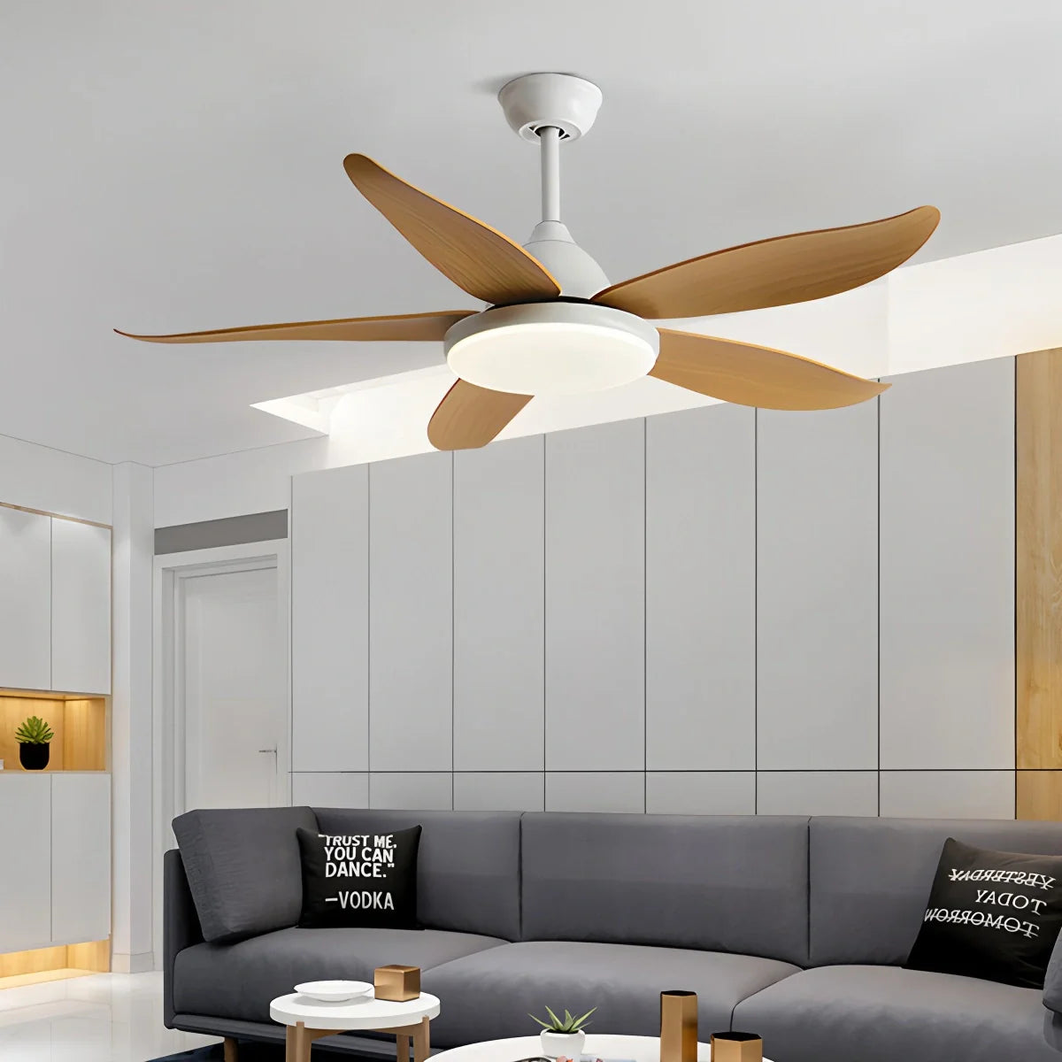 5 Blade Contemporary Ceiling Fan Lamp