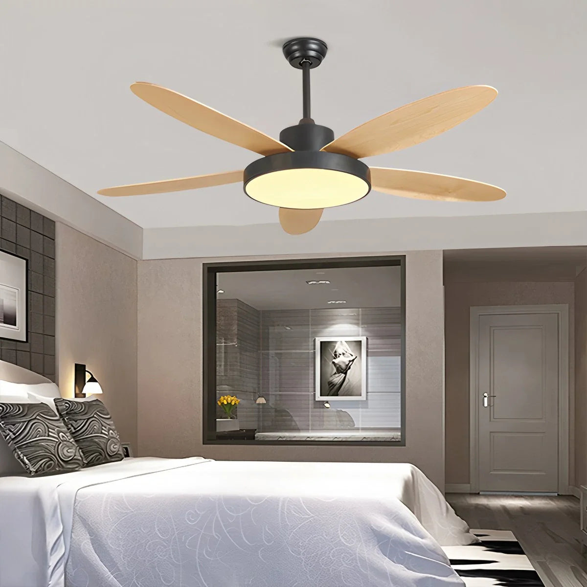 5 Blade Modern Ceiling Fan Lamp for Living Room
